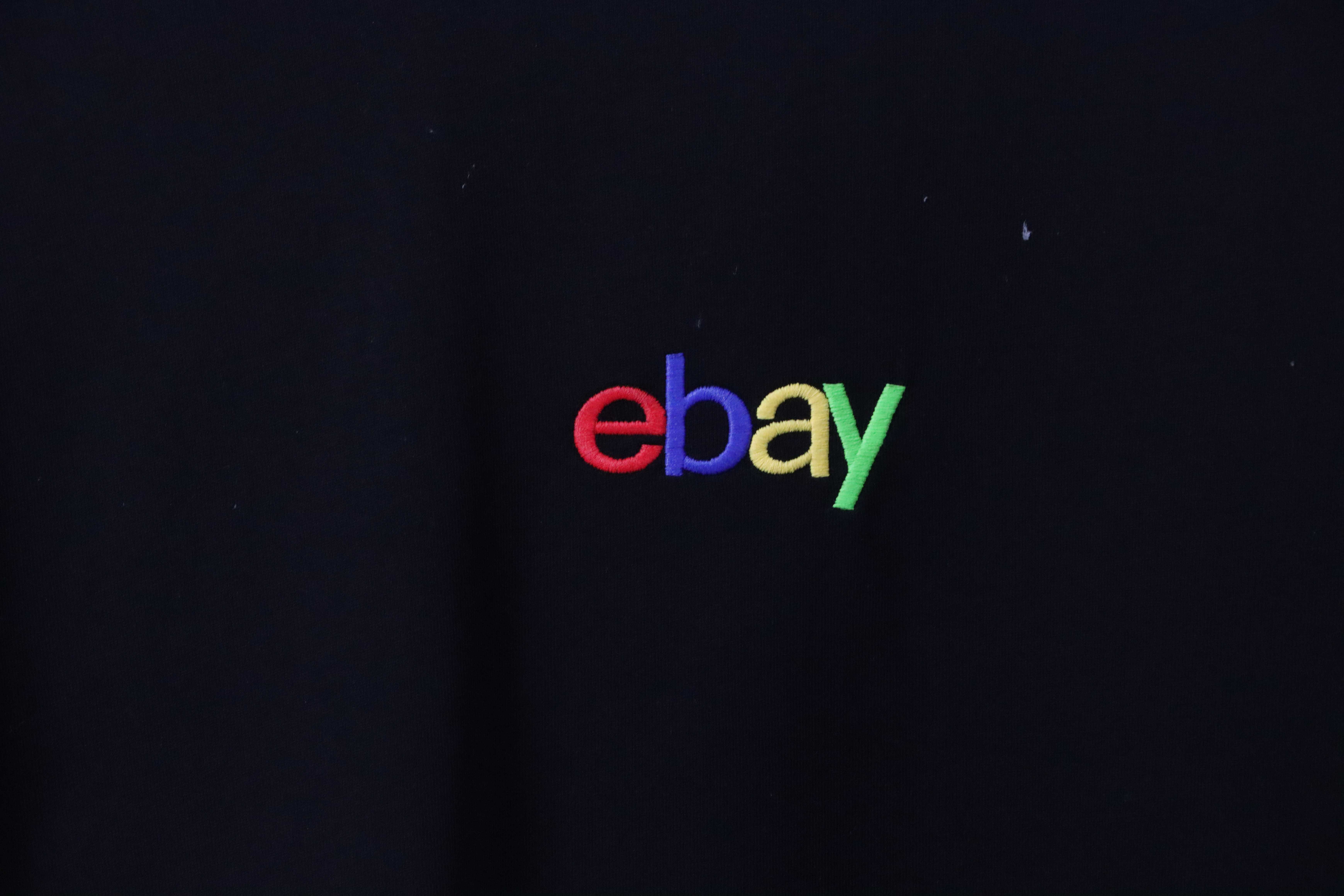 Balenciaga co-branded eBay embroidered letter short sleeve black
