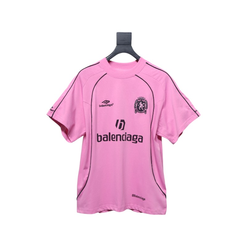 Balenciaga co-branded Manchester United football embroidered short-sleeve Pink