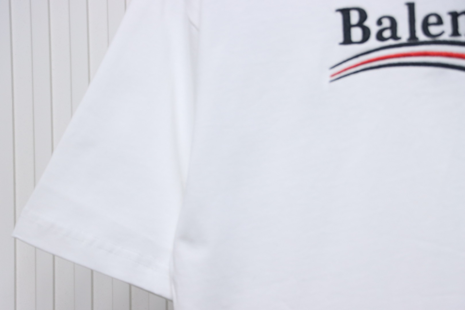 Balenciaga Coke Letters Embroidered Short Sleeve White