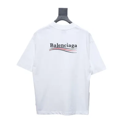 Balenciaga Coke Letters Embroidered Short Sleeve White 02