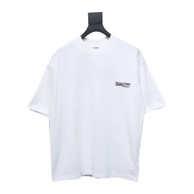 Balenciaga Coke Letters Embroidered Short Sleeve White 01