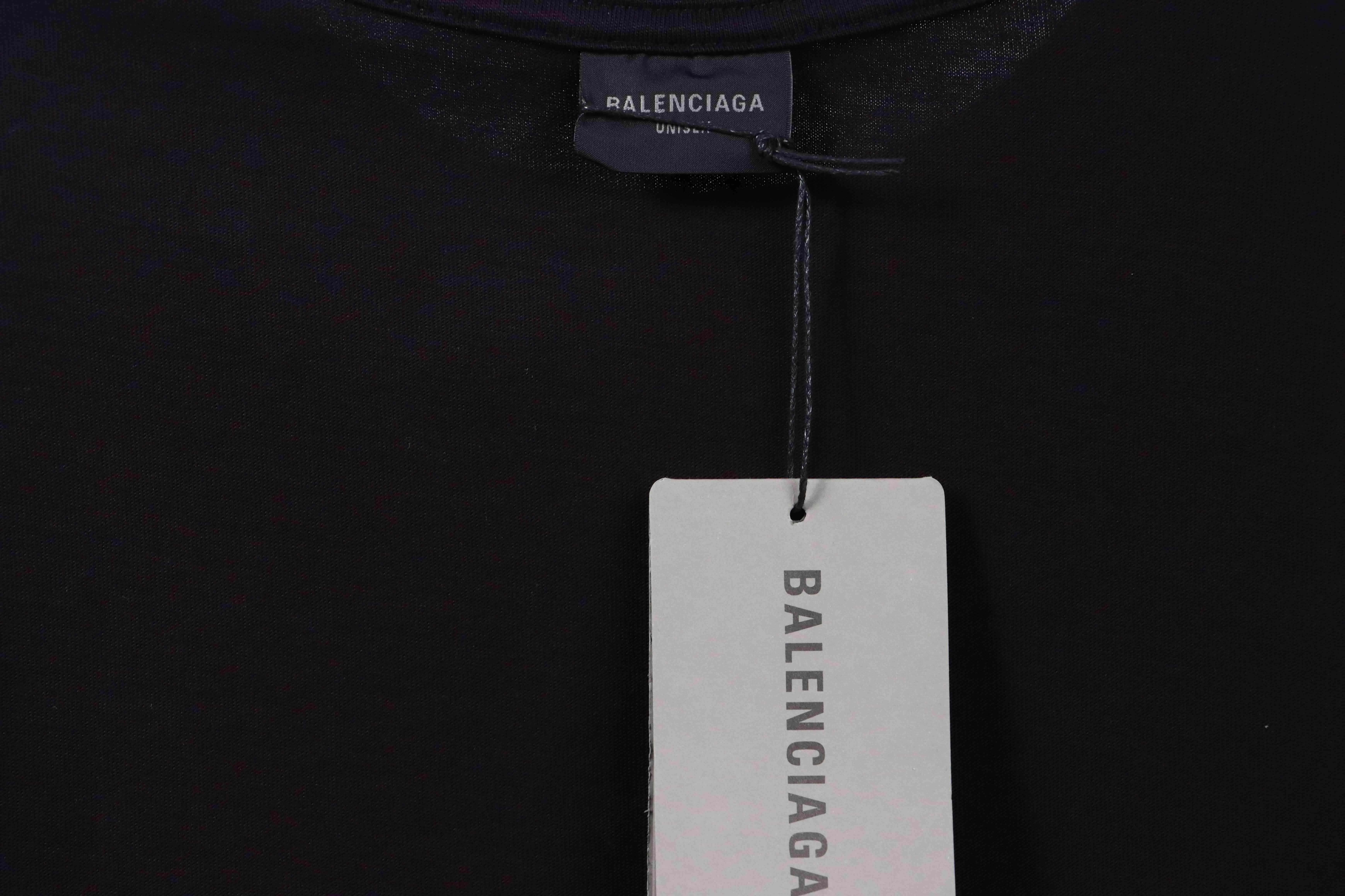 Balenciaga Colorful Petals Short Sleeve T-Shirt Black