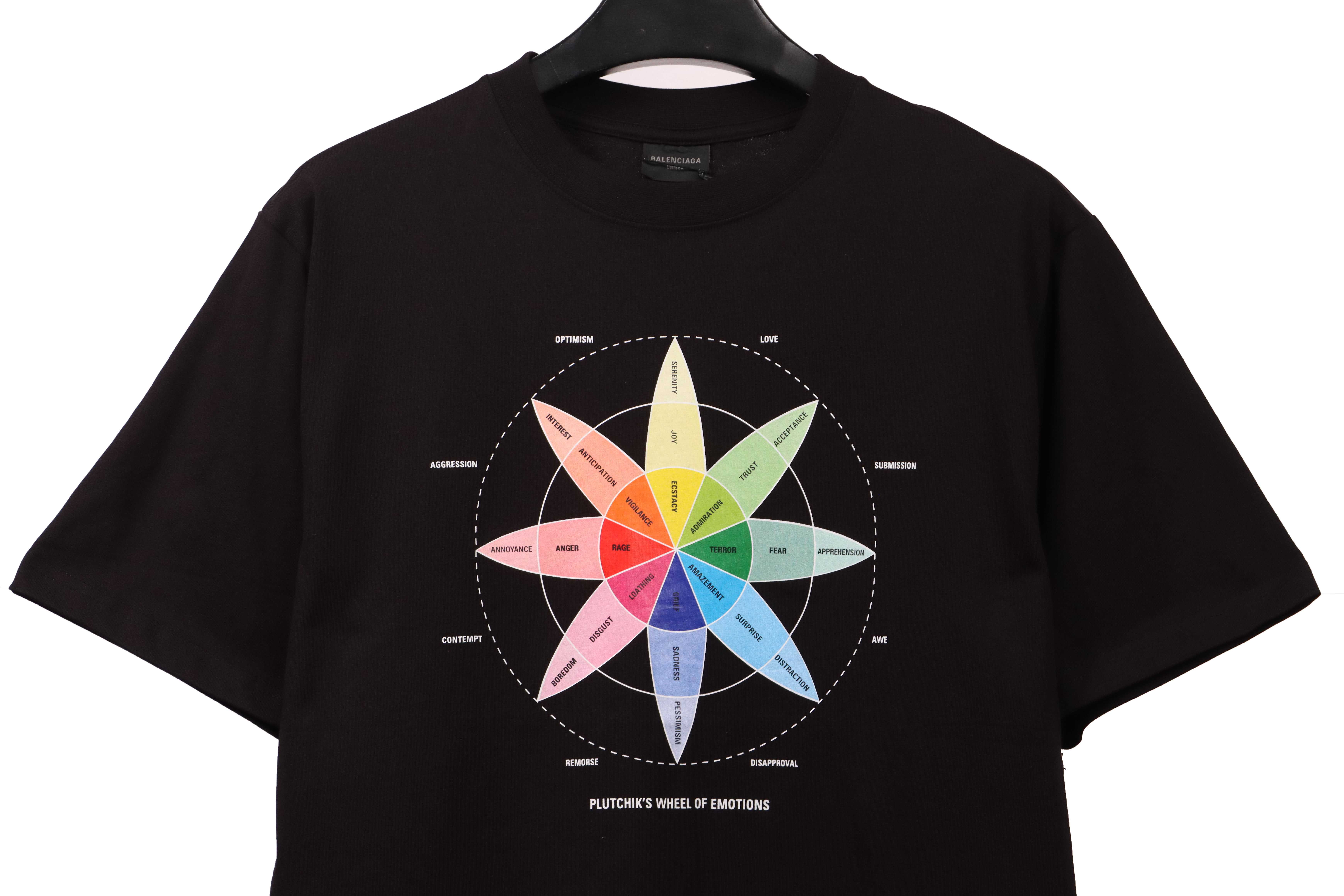 Balenciaga Colorful Petals Short Sleeve T-Shirt Black