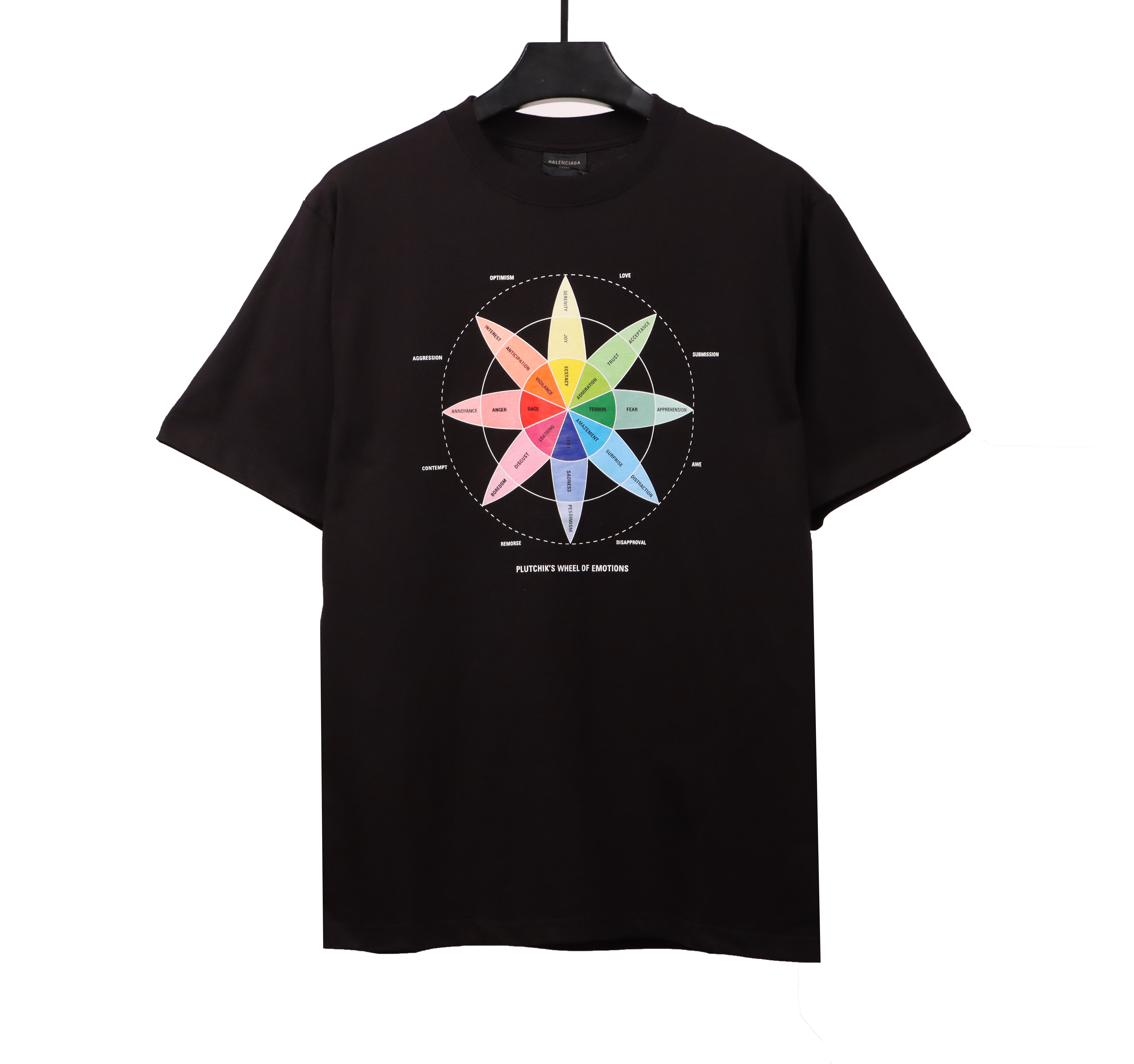 Balenciaga Colorful Petals Short Sleeve T-Shirt Black