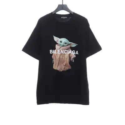Balenciaga Yoda Baby Printed T Shirt Black 01