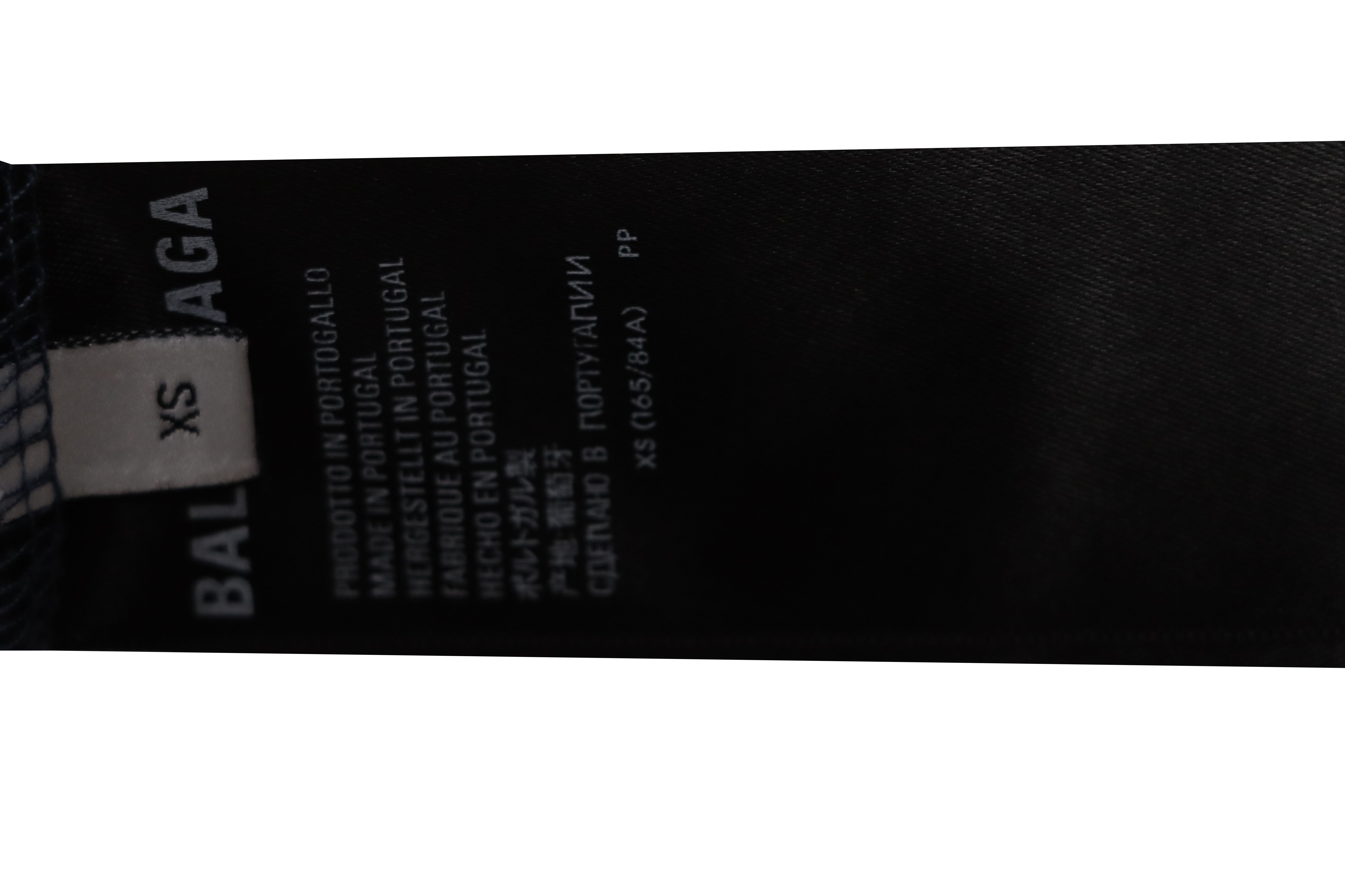 Balenciaga distressed flame double ring short sleeve blue