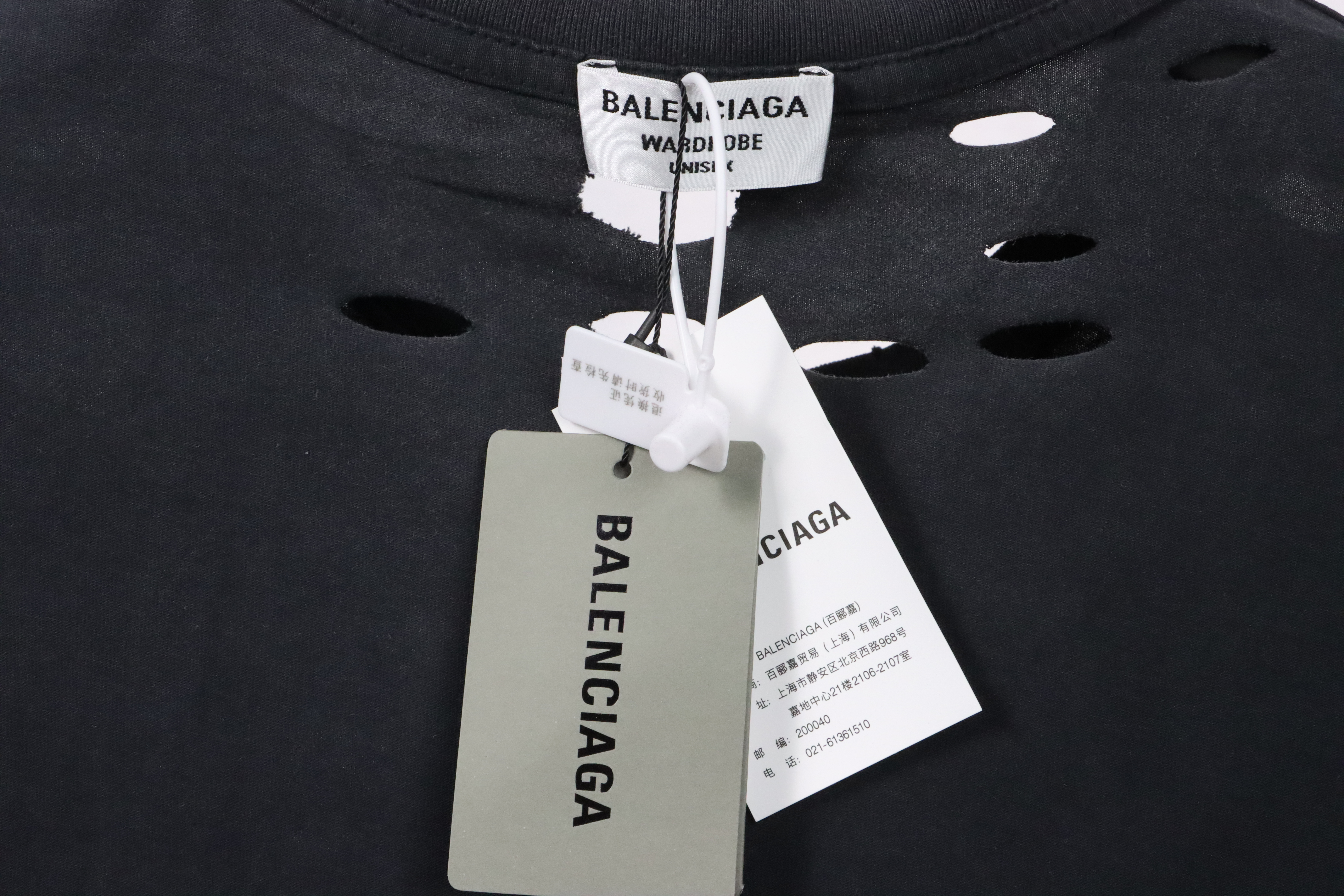 Balenciaga distressed short sleeves grey
