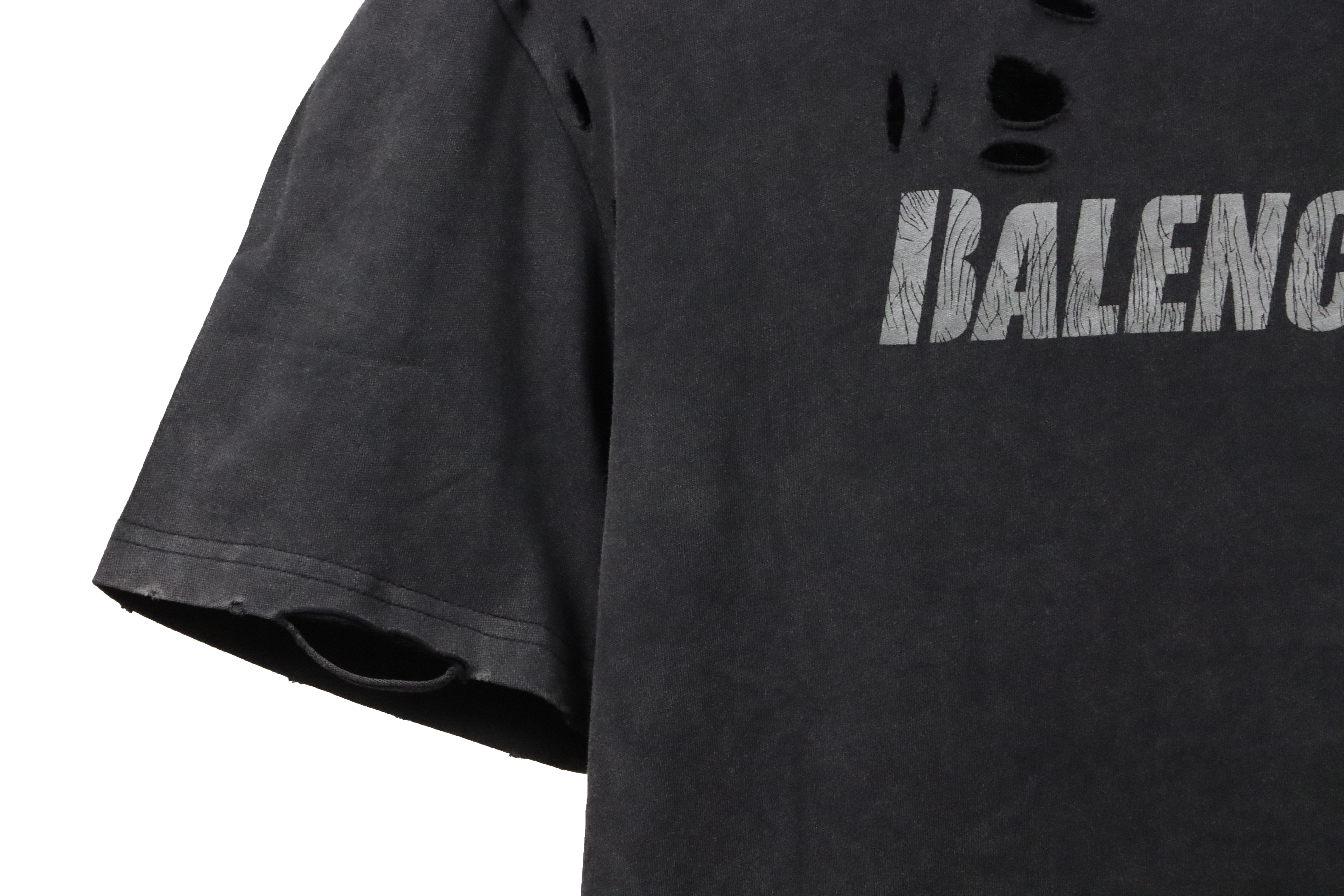Balenciaga distressed short sleeves grey