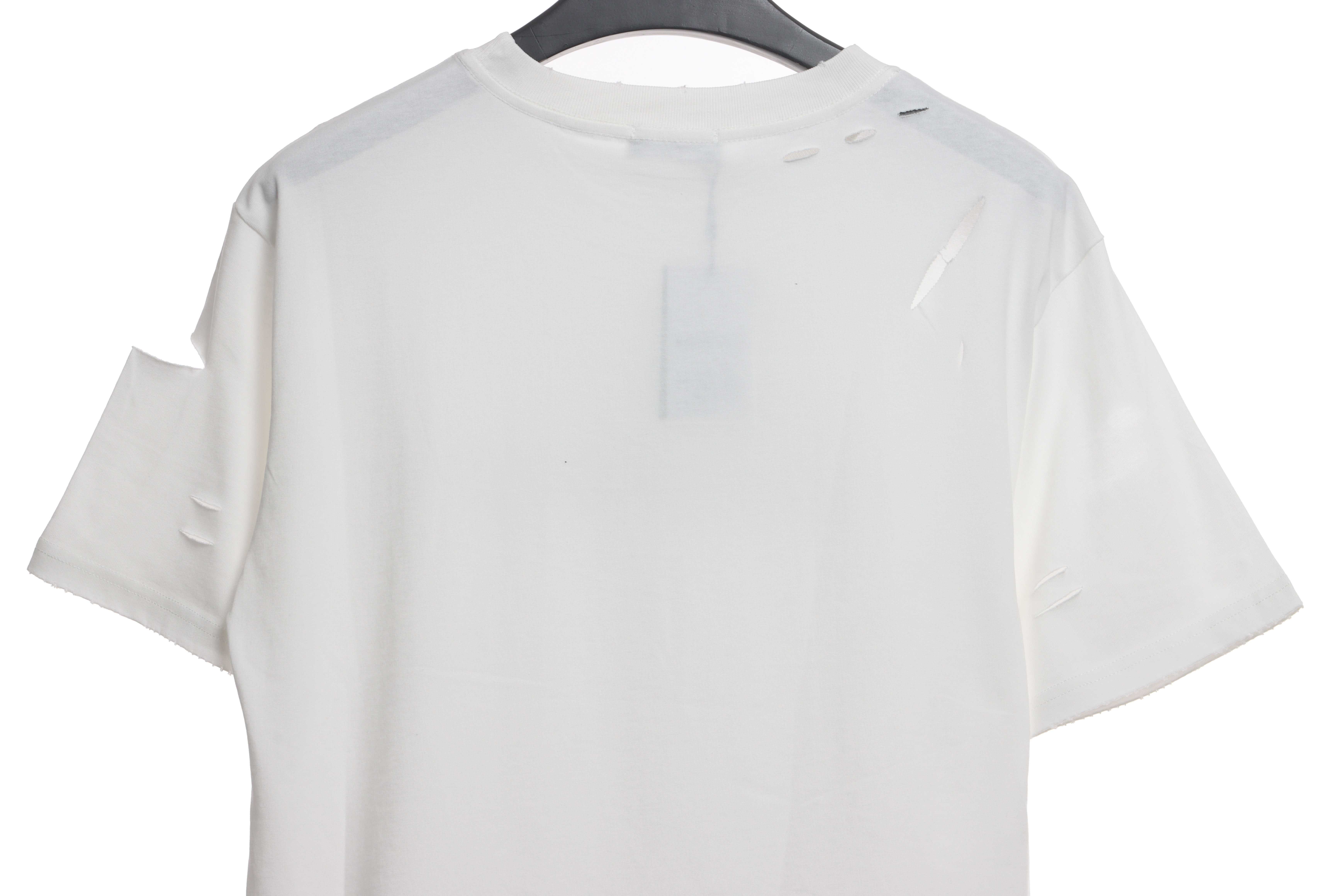 Balenciaga distressed short sleeves white