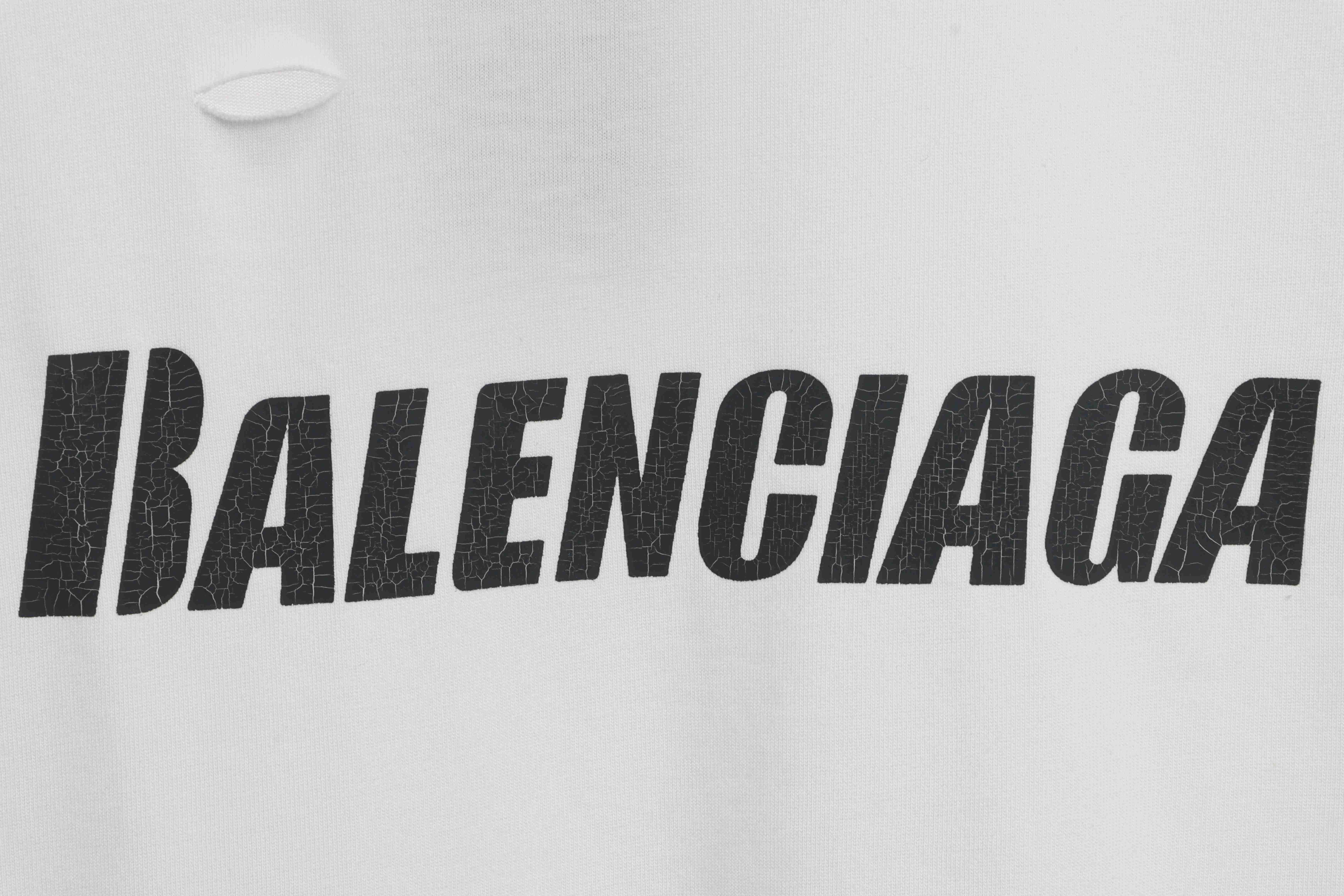 Balenciaga distressed short sleeves white