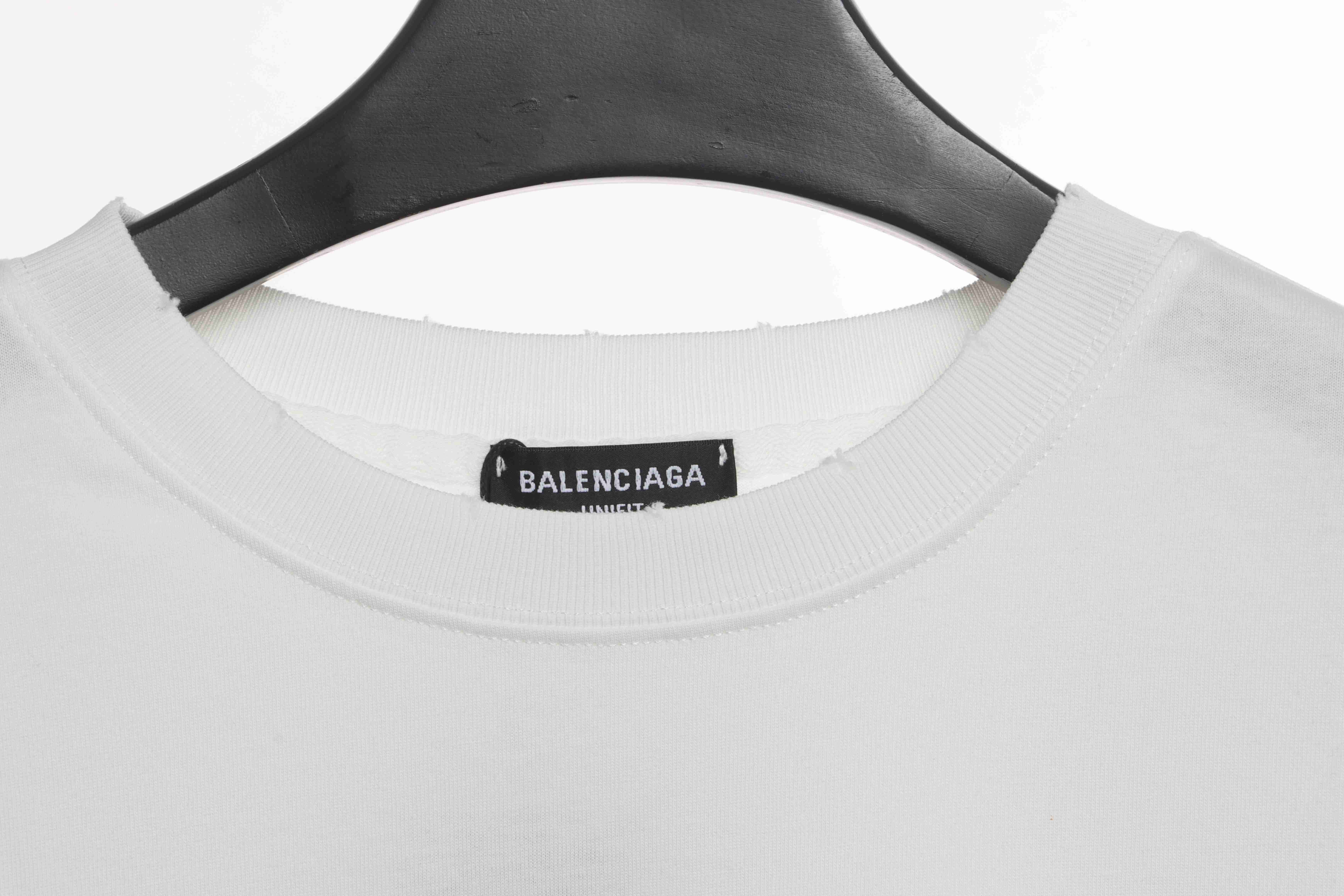 Balenciaga distressed short sleeves white
