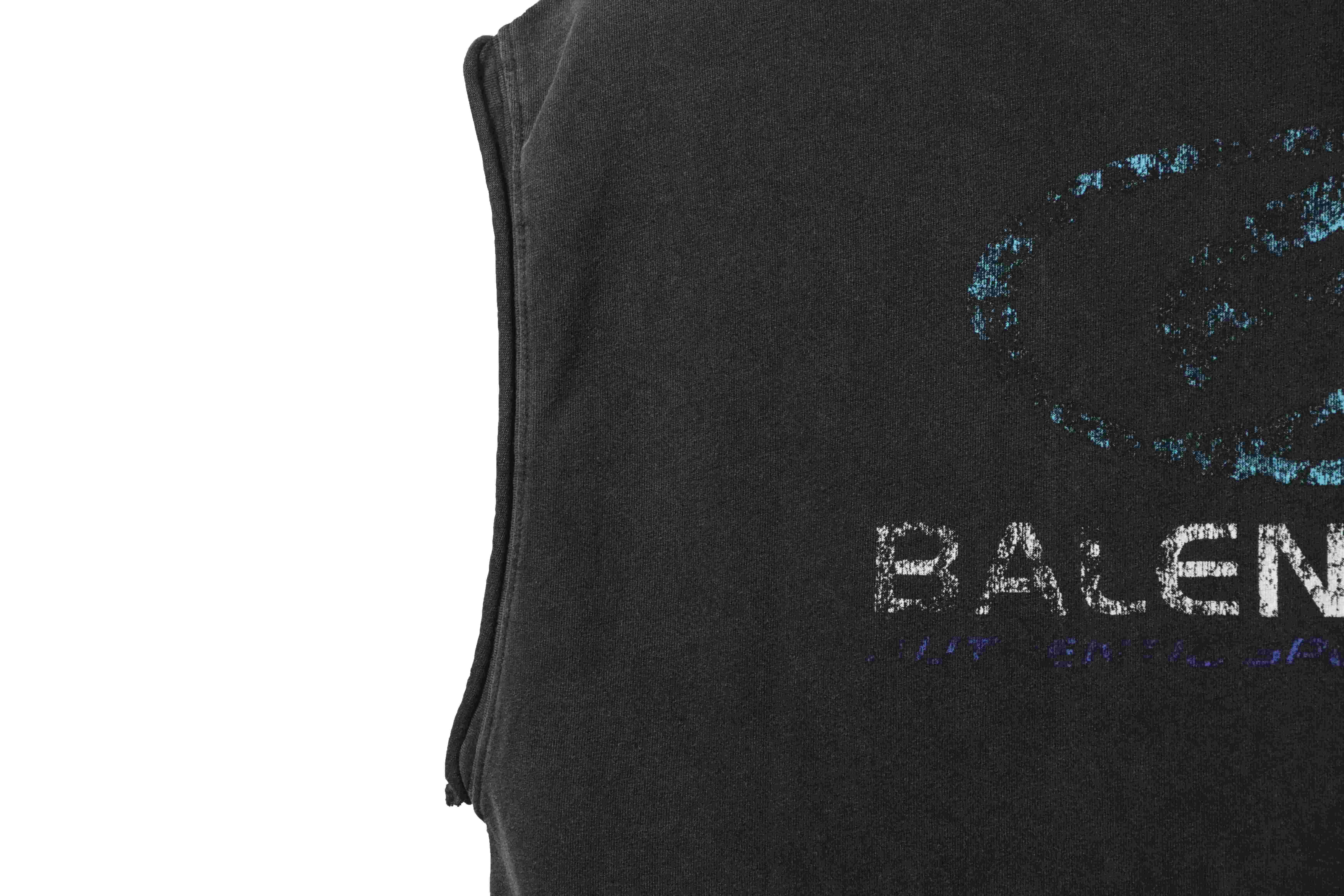 Balenciaga distressed washed surf vest black