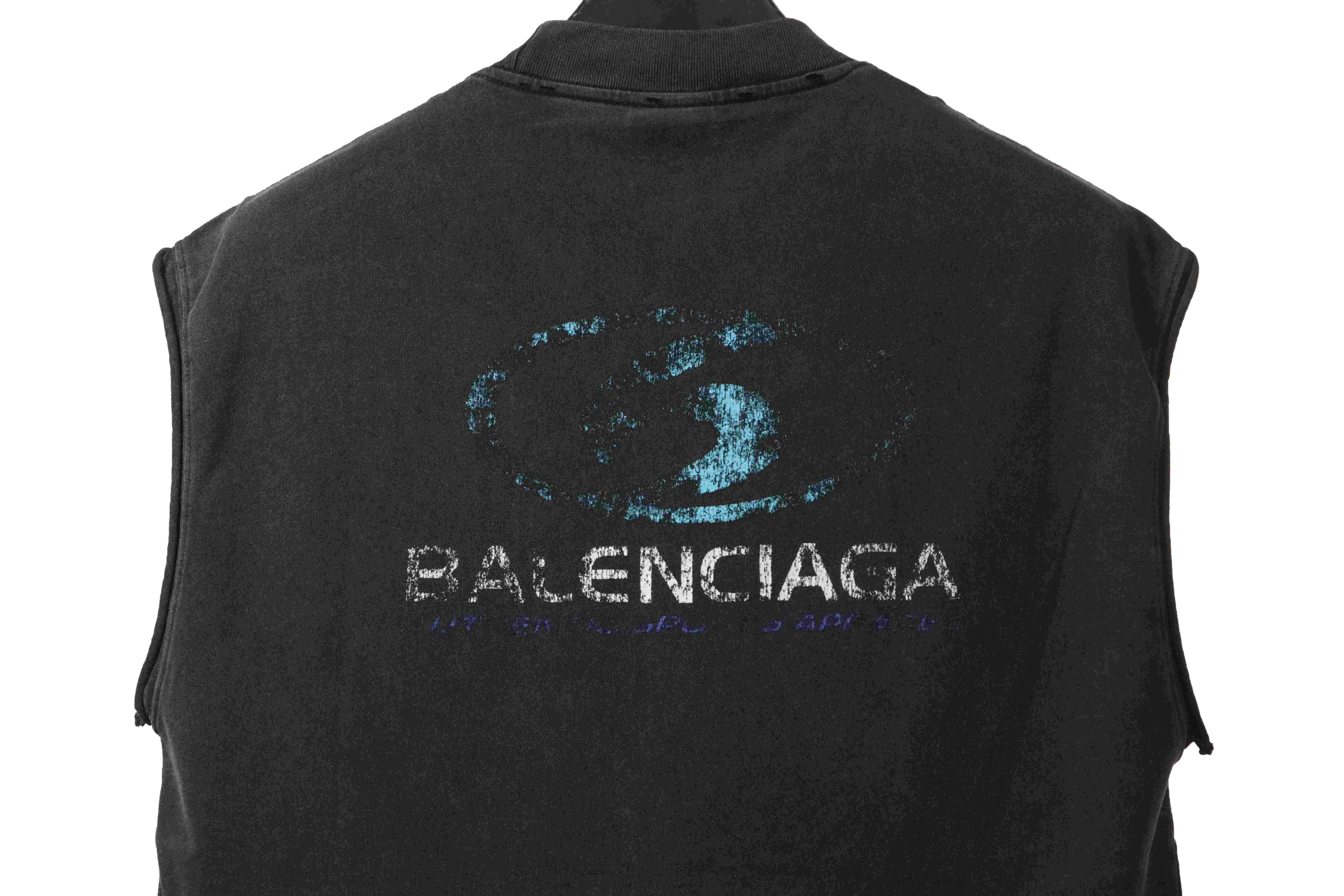 Balenciaga distressed washed surf vest black