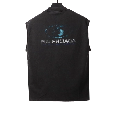Balenciaga distressed washed surf vest black 02