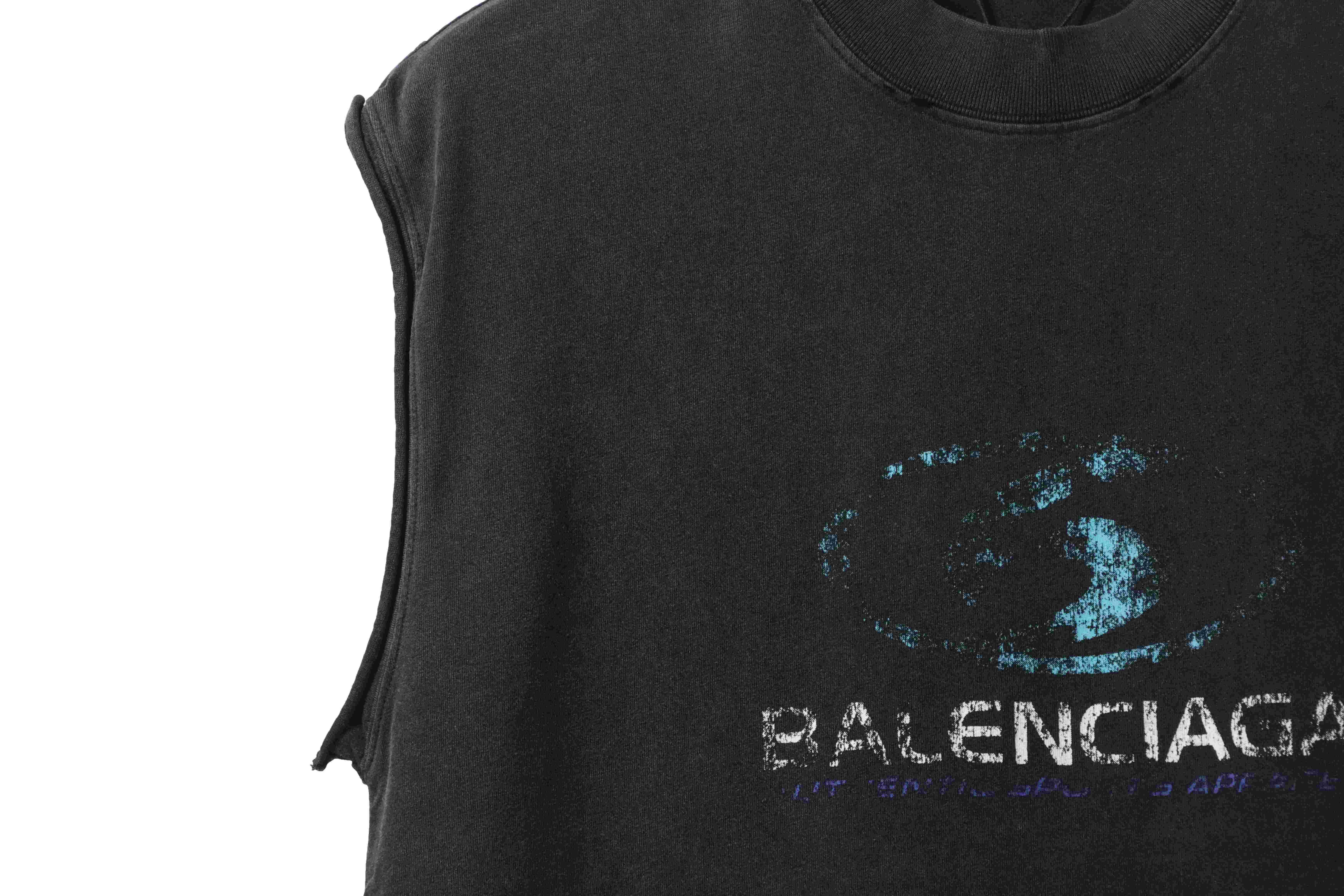 Balenciaga distressed washed surf vest black