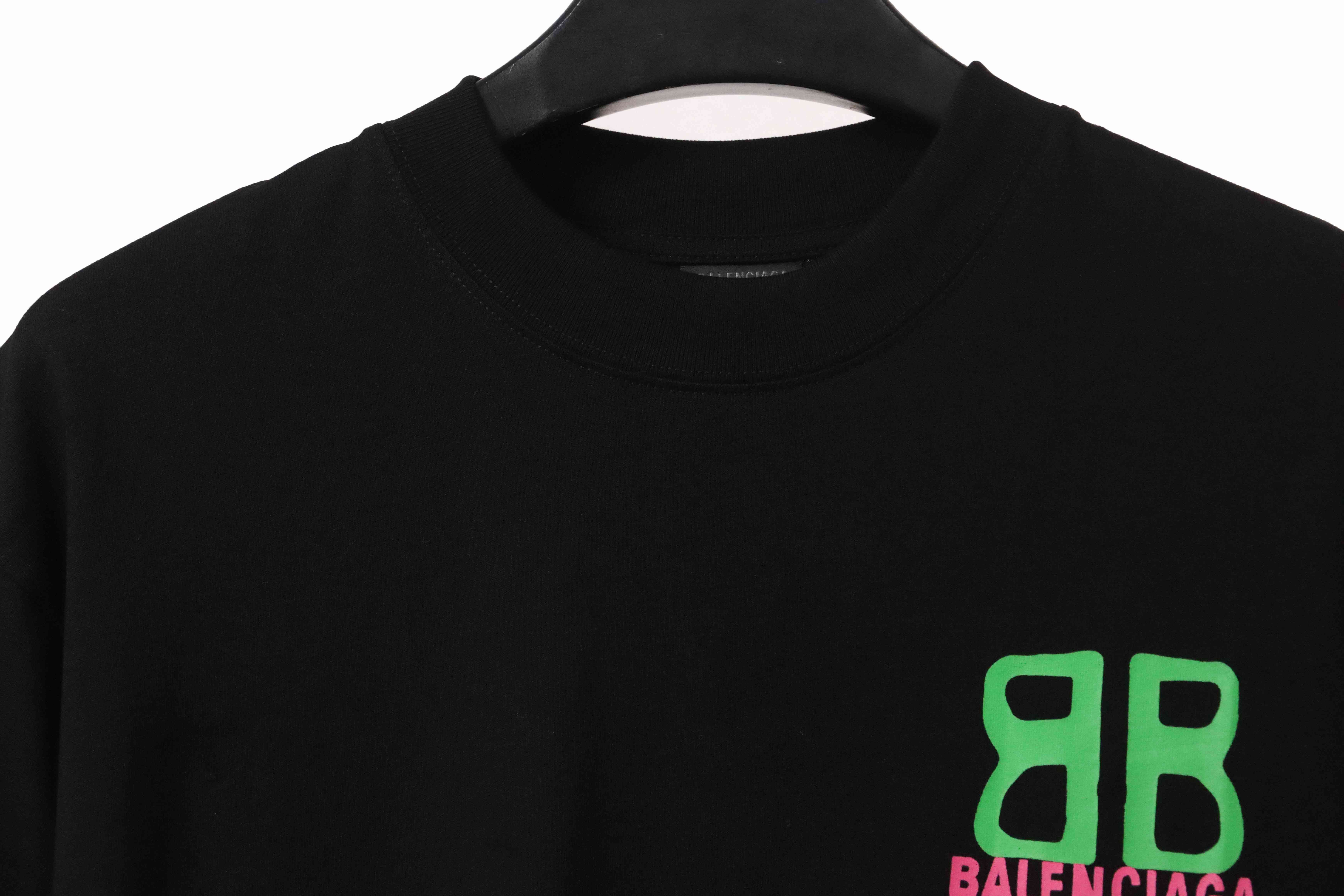 Balenciaga double B printed short sleeves black