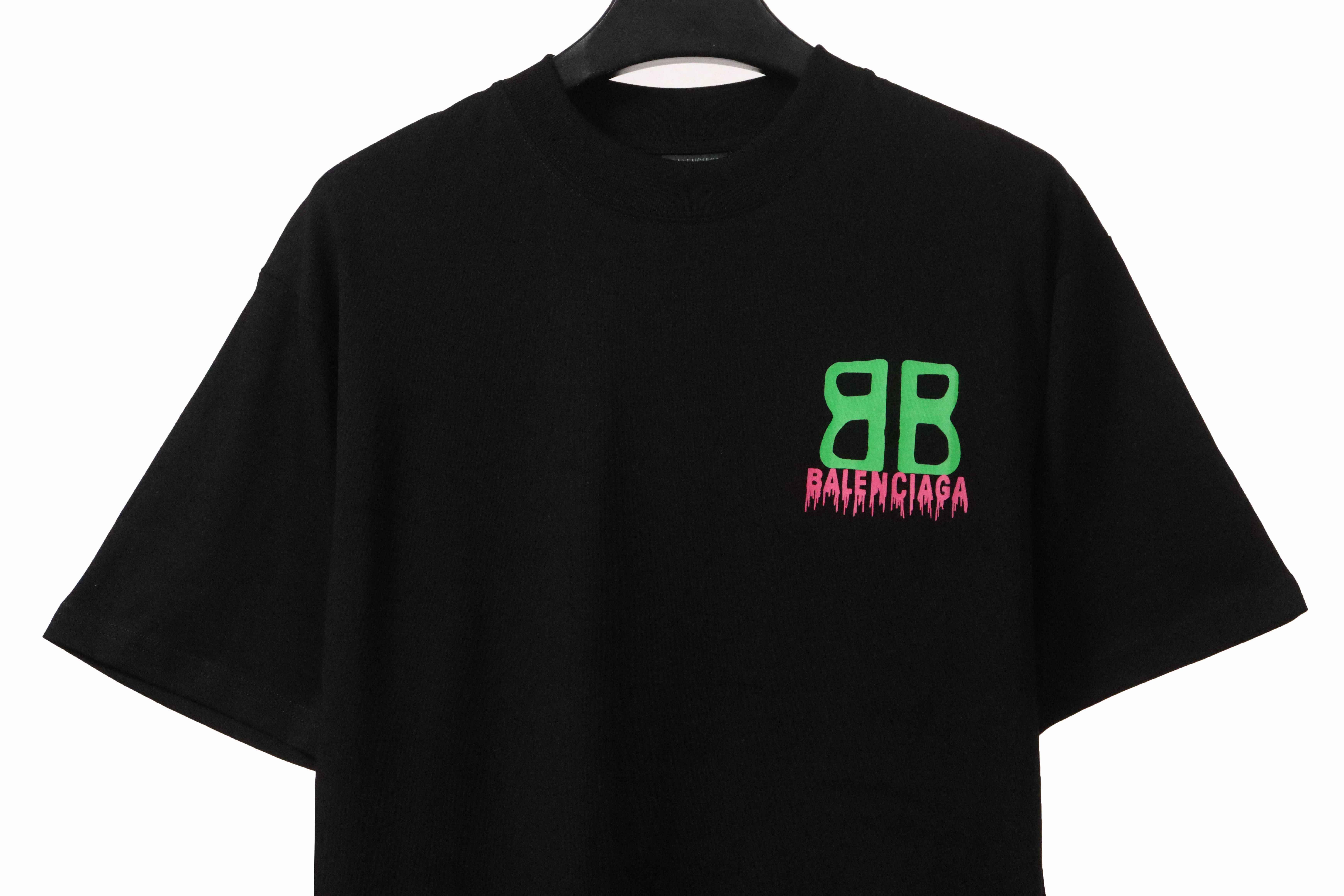 Balenciaga double B printed short sleeves black