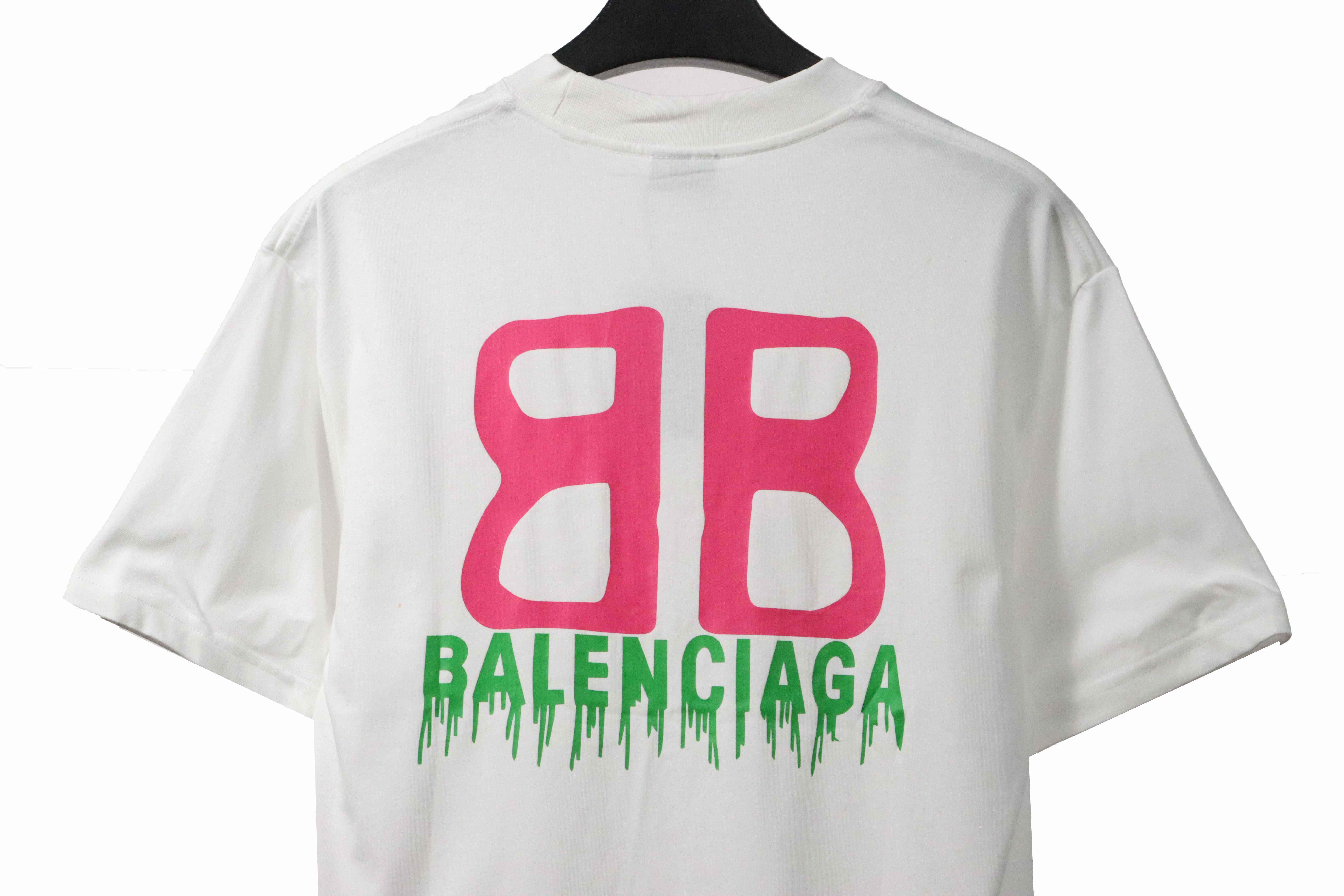 Balenciaga double B printed short sleeves White