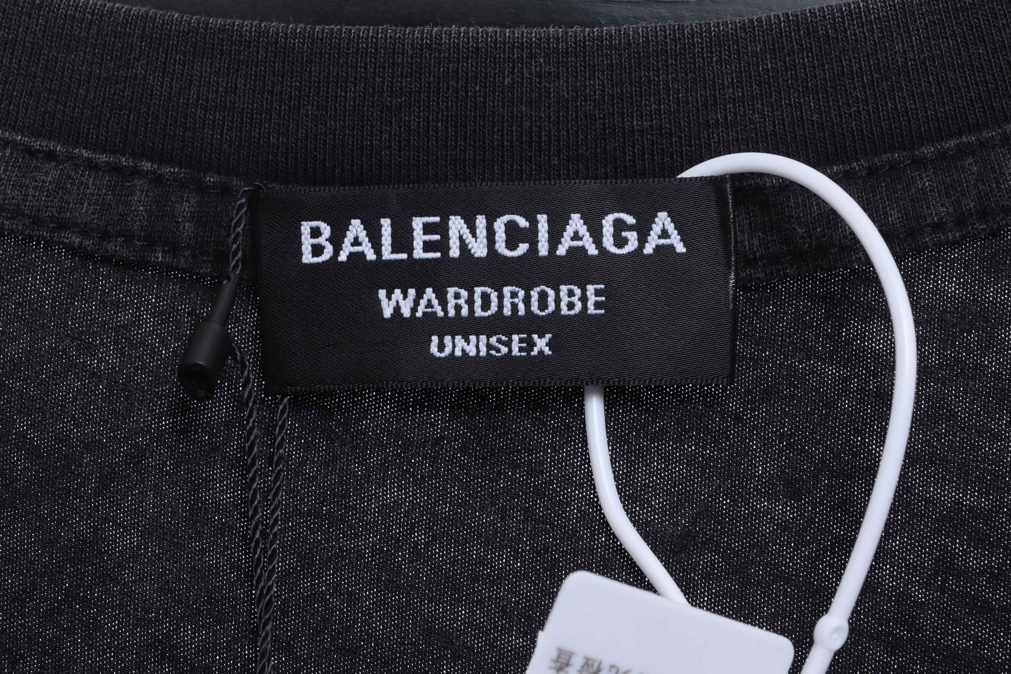 Balenciaga double hook logo embroidered short sleeves black