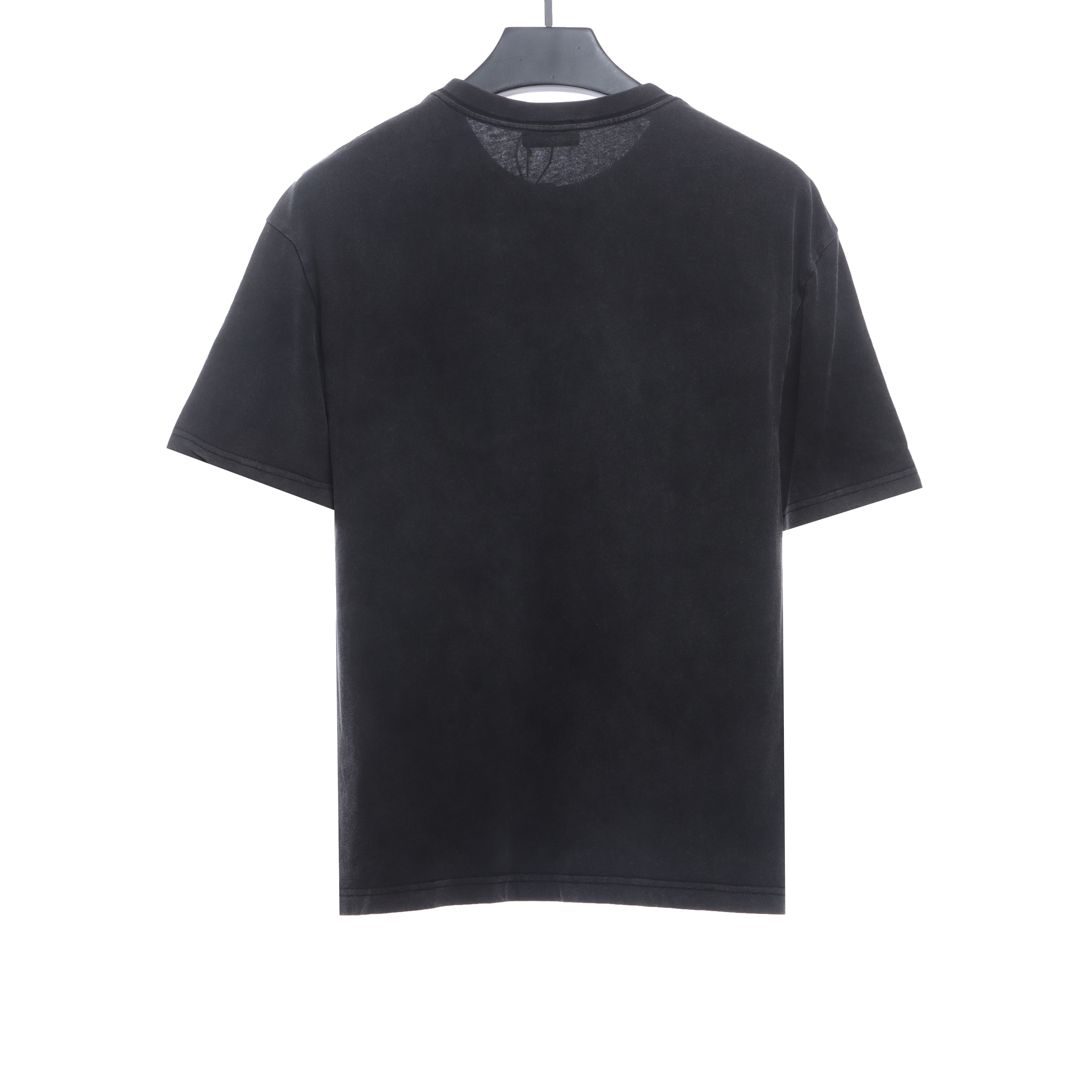 Balenciaga double hook logo embroidered short sleeves black