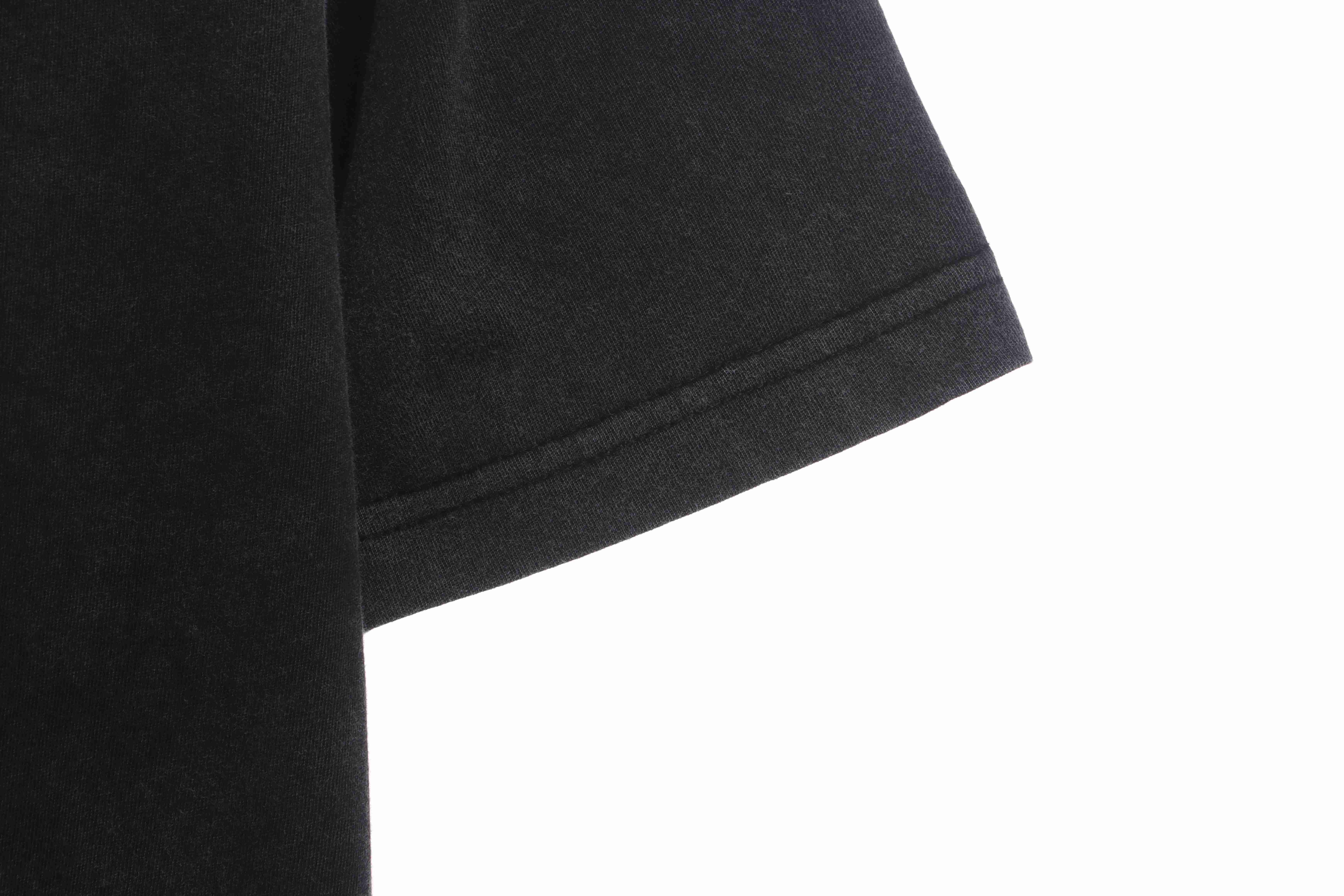 Balenciaga double hook logo embroidered short sleeves black