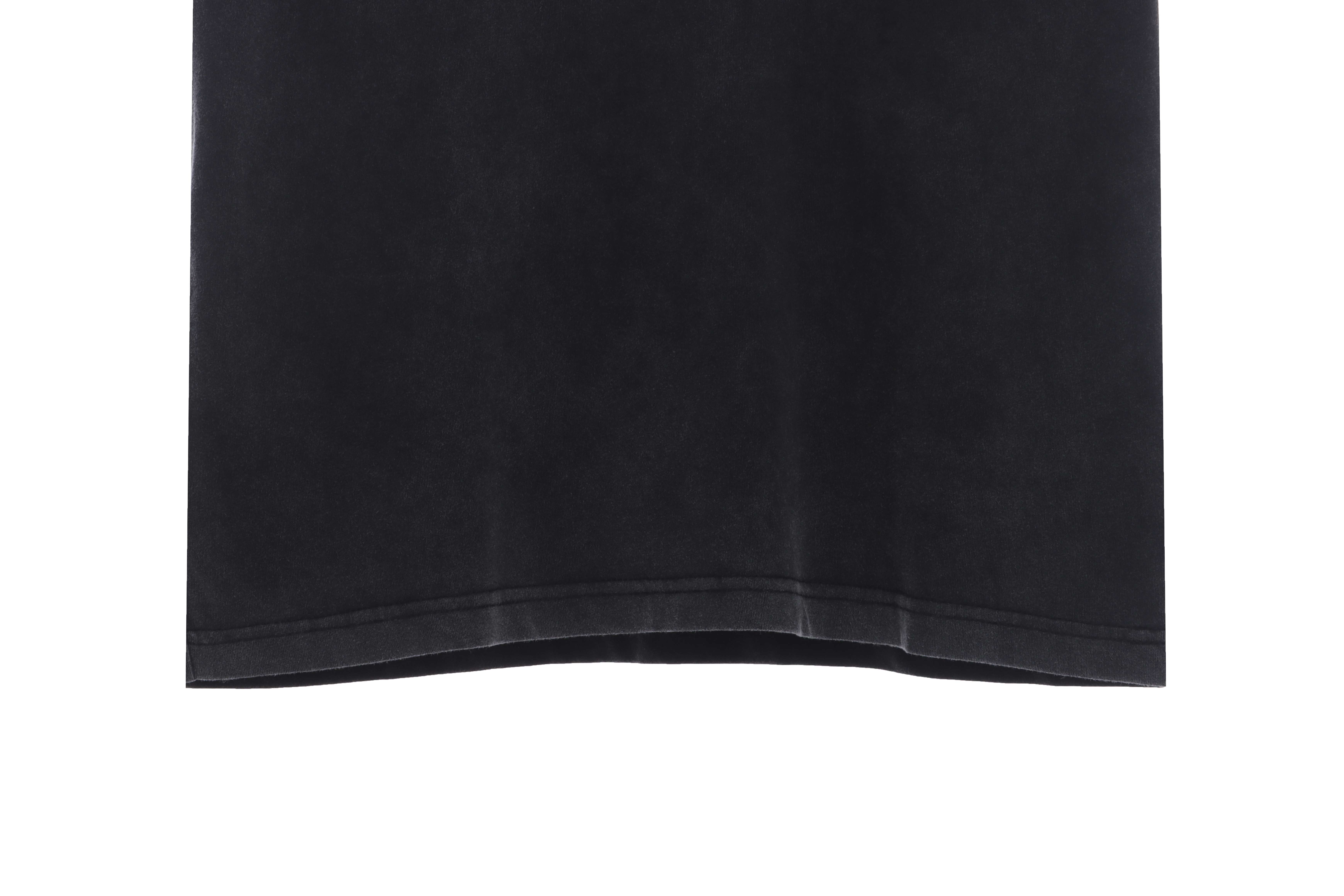 Balenciaga double hook logo embroidered short sleeves black