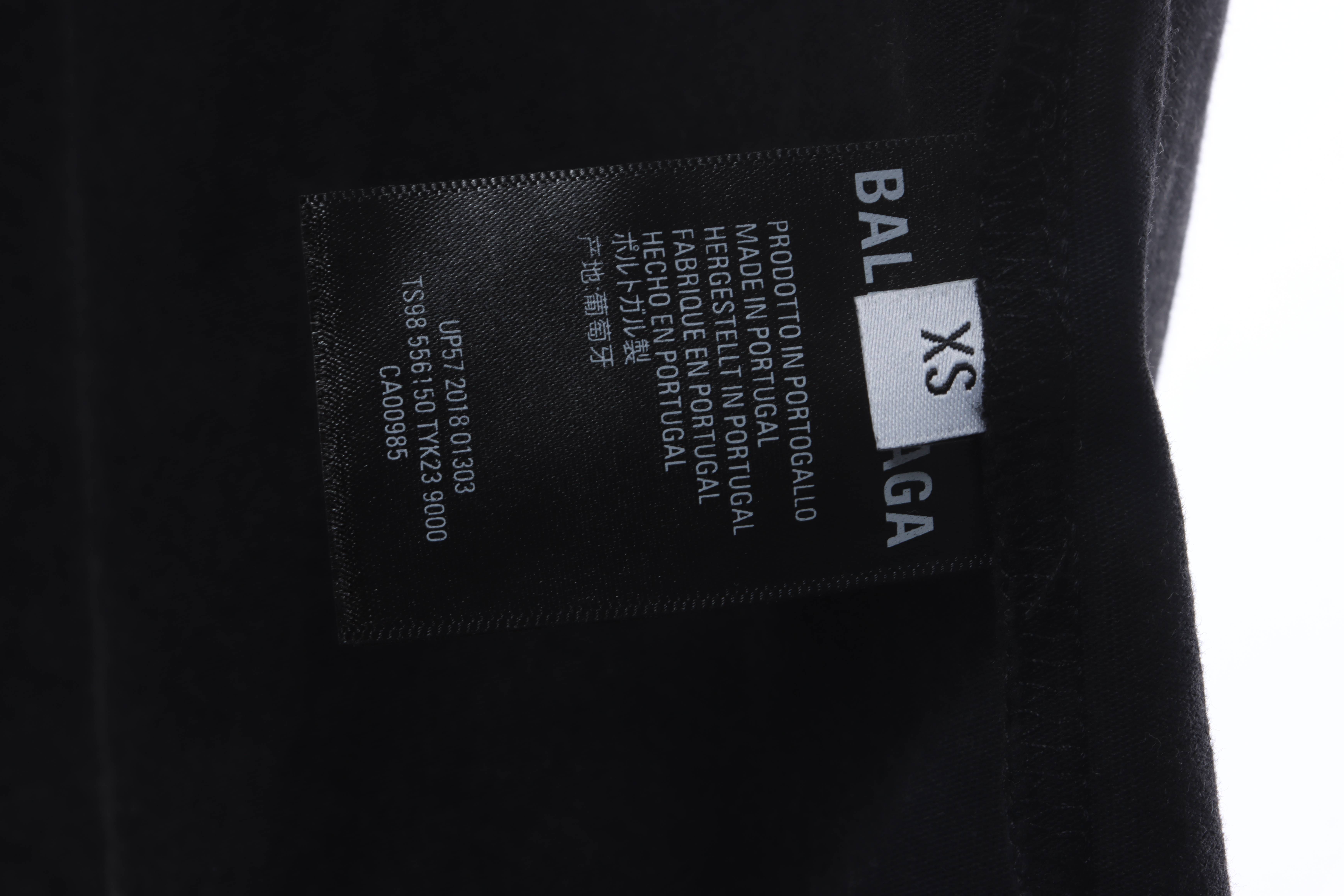 Balenciaga double hook logo embroidered short sleeves black