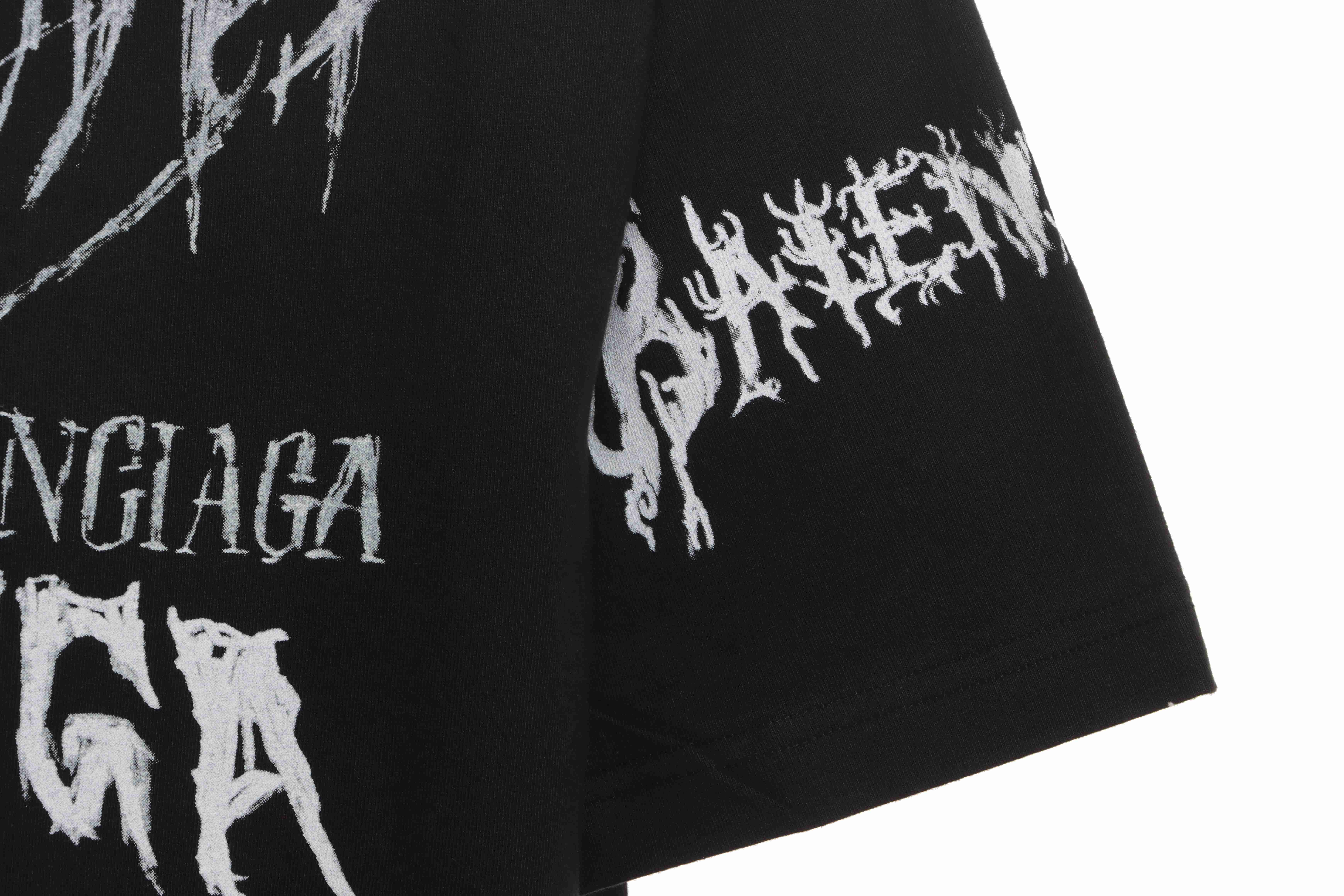 Balenciaga Dragon Year Limited Edition Graffiti Letters T-shirt Black