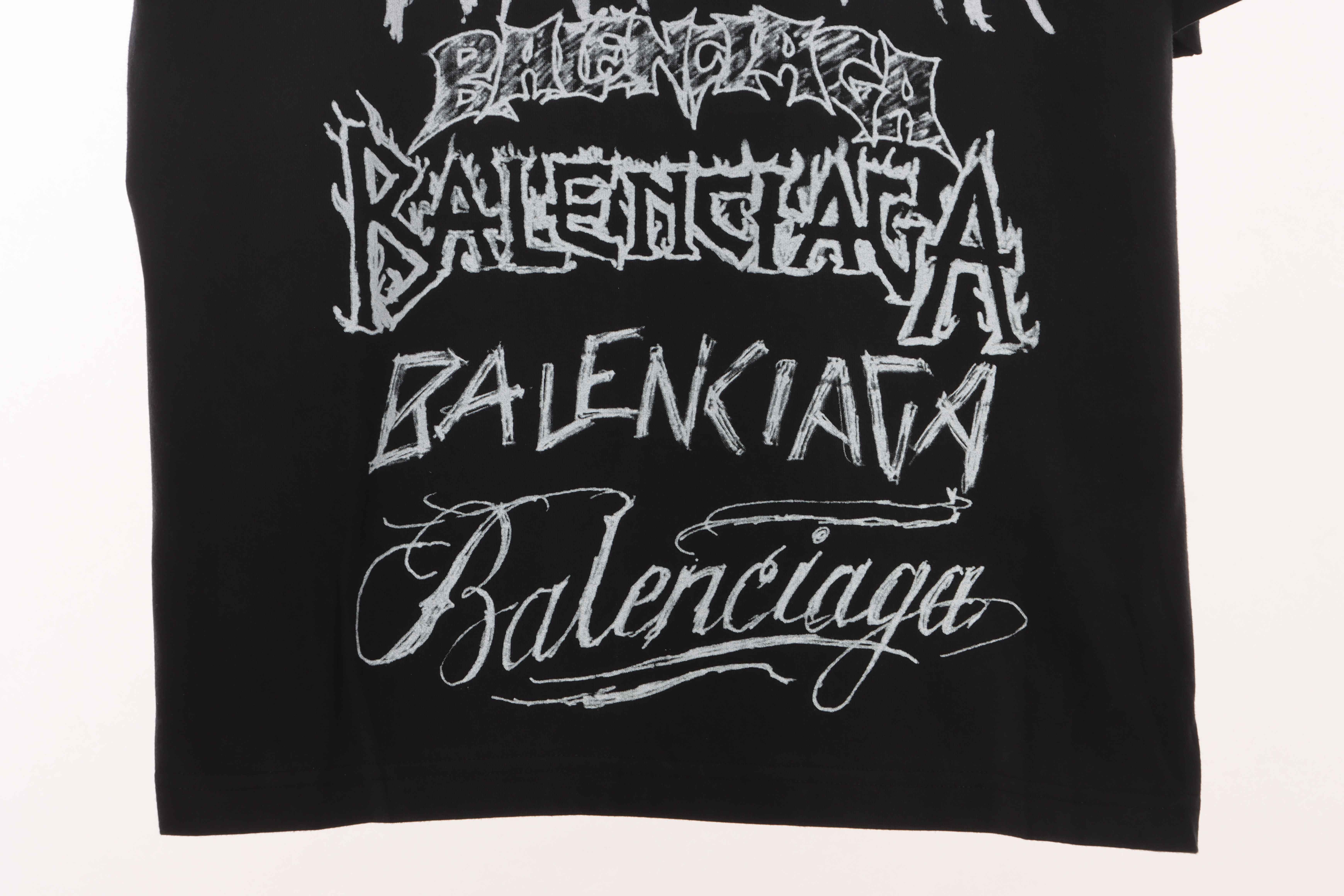 Balenciaga Dragon Year Limited Edition Graffiti Letters T-shirt Black
