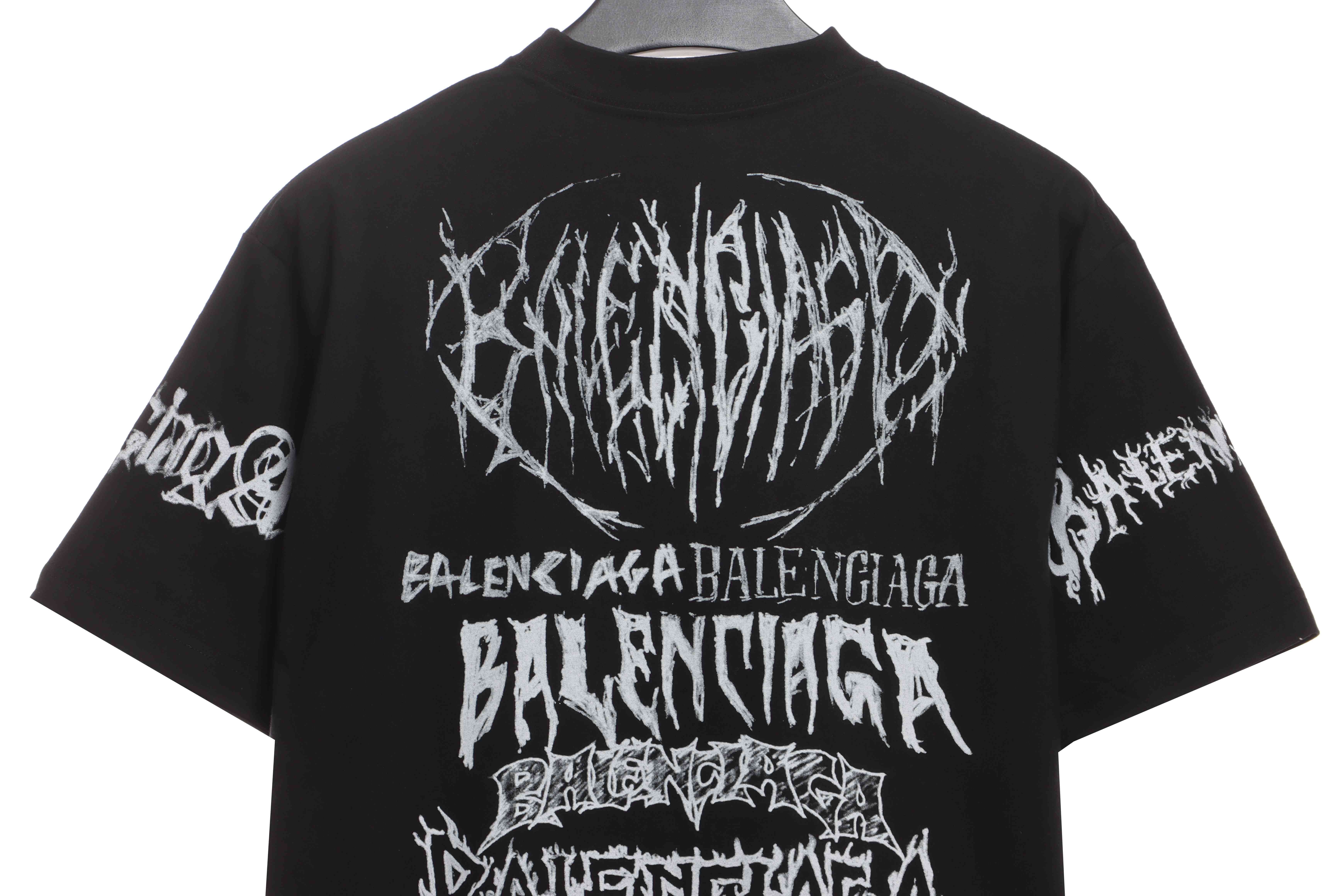 Balenciaga Dragon Year Limited Edition Graffiti Letters T-shirt Black