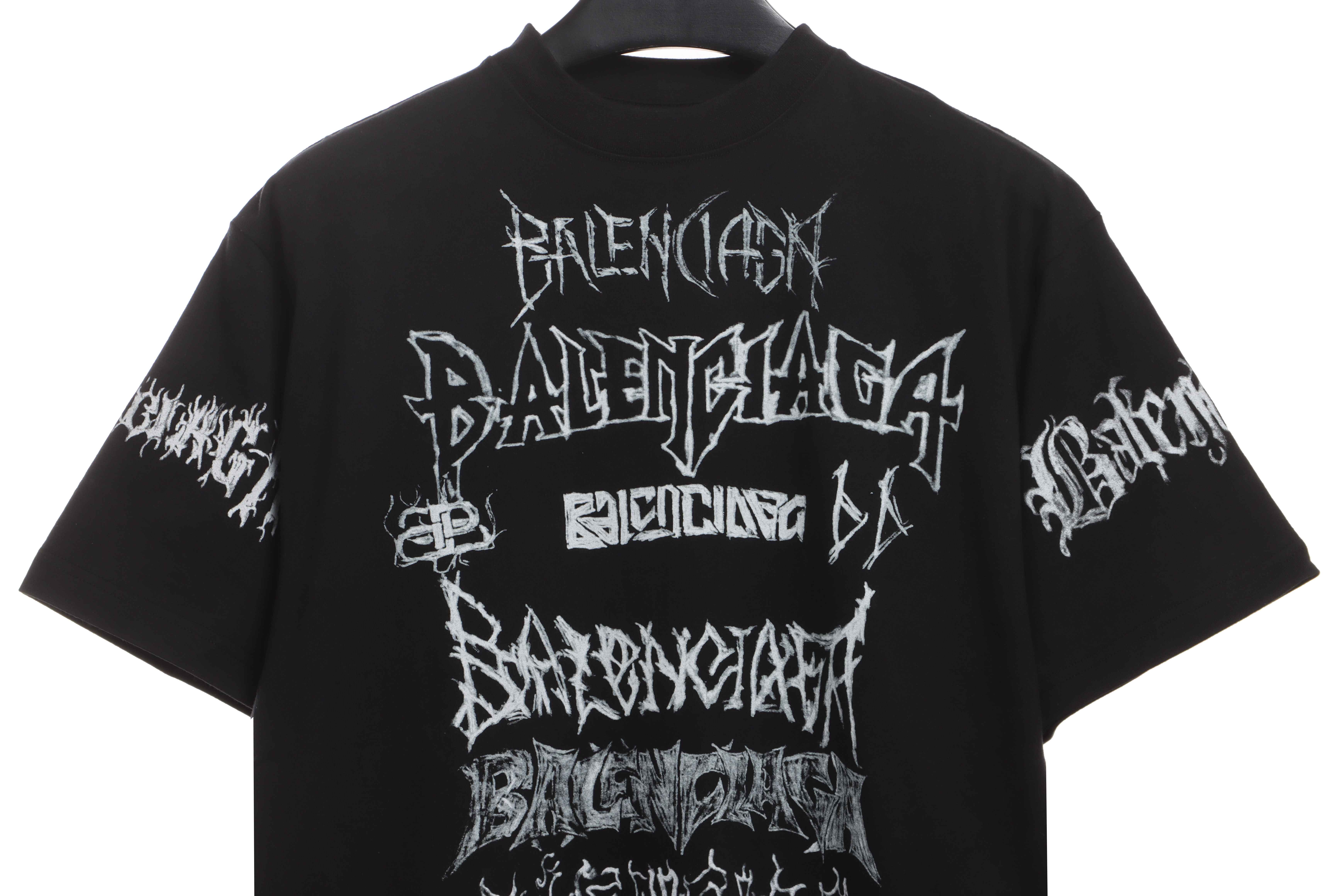 Balenciaga Dragon Year Limited Edition Graffiti Letters T-shirt Black