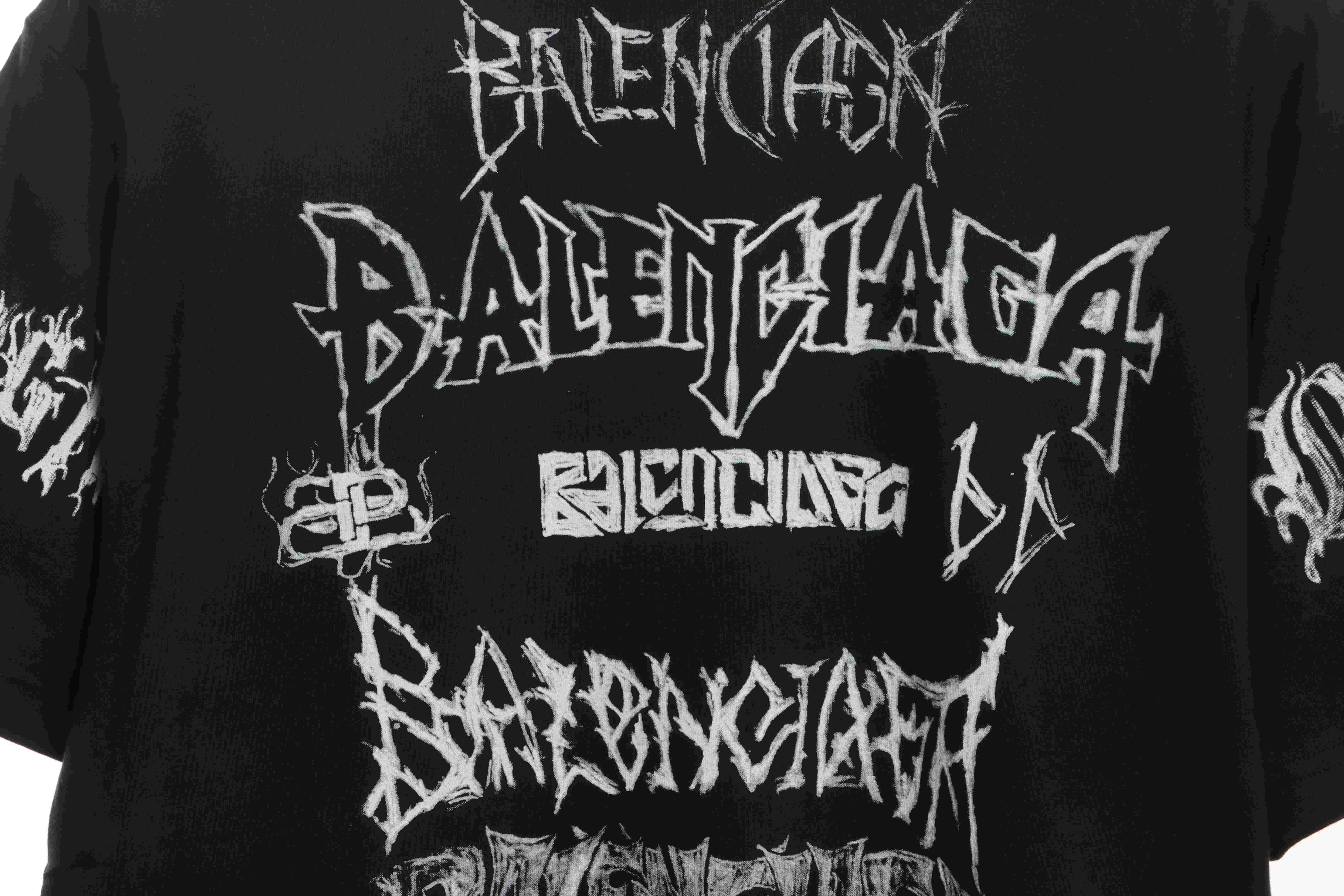 Balenciaga Dragon Year Limited Edition Graffiti Letters T-shirt Black