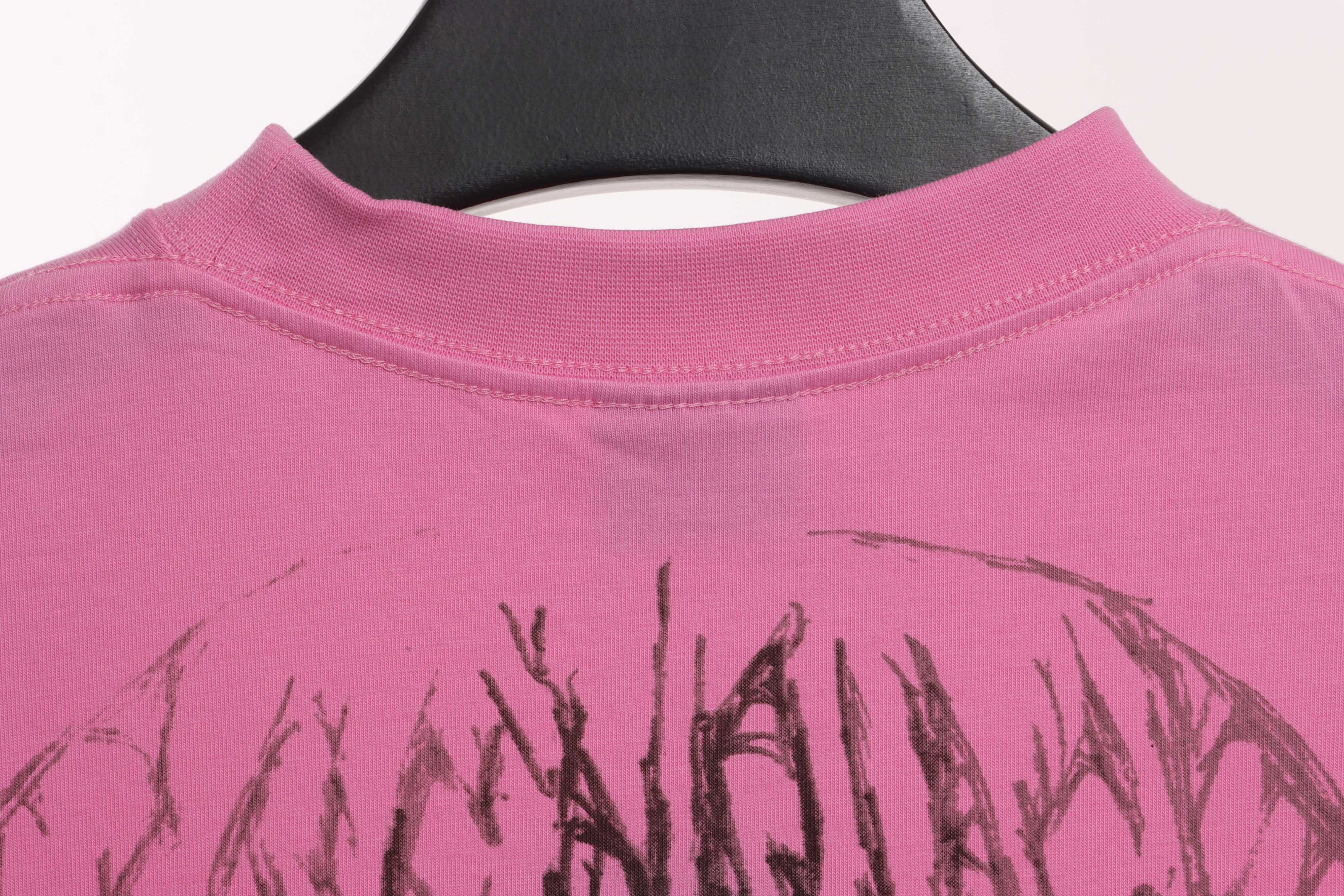 Balenciaga Dragon Year Limited Edition Graffiti Letters T-shirt Pink