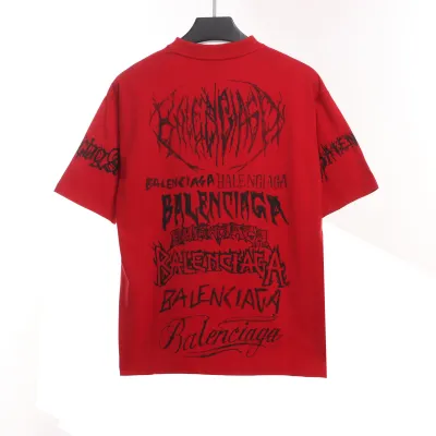 Balenciaga Dragon Year Limited Edition Graffiti Letters T-shirt Red 02
