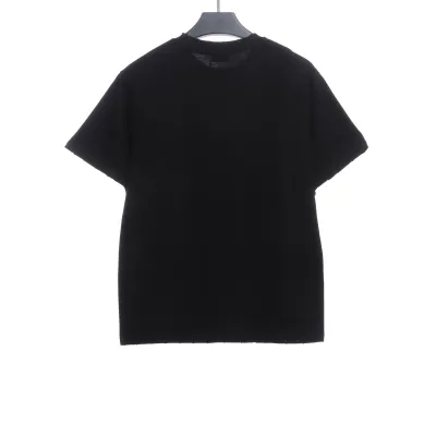 Balenciaga embroidered letters distressed short sleeves black 02