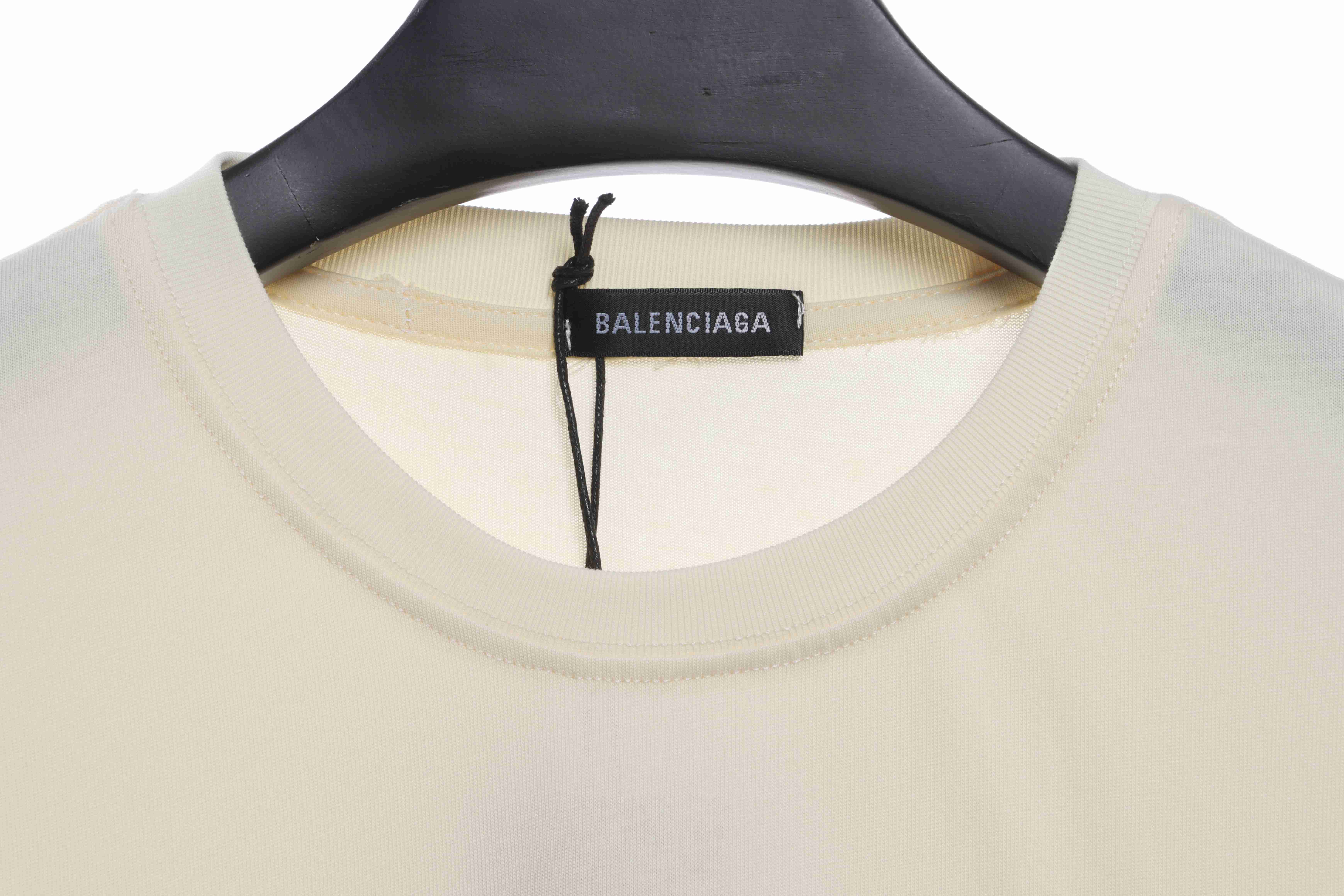 Balenciaga embroidered scissors and wheat ears LOGO short sleeve