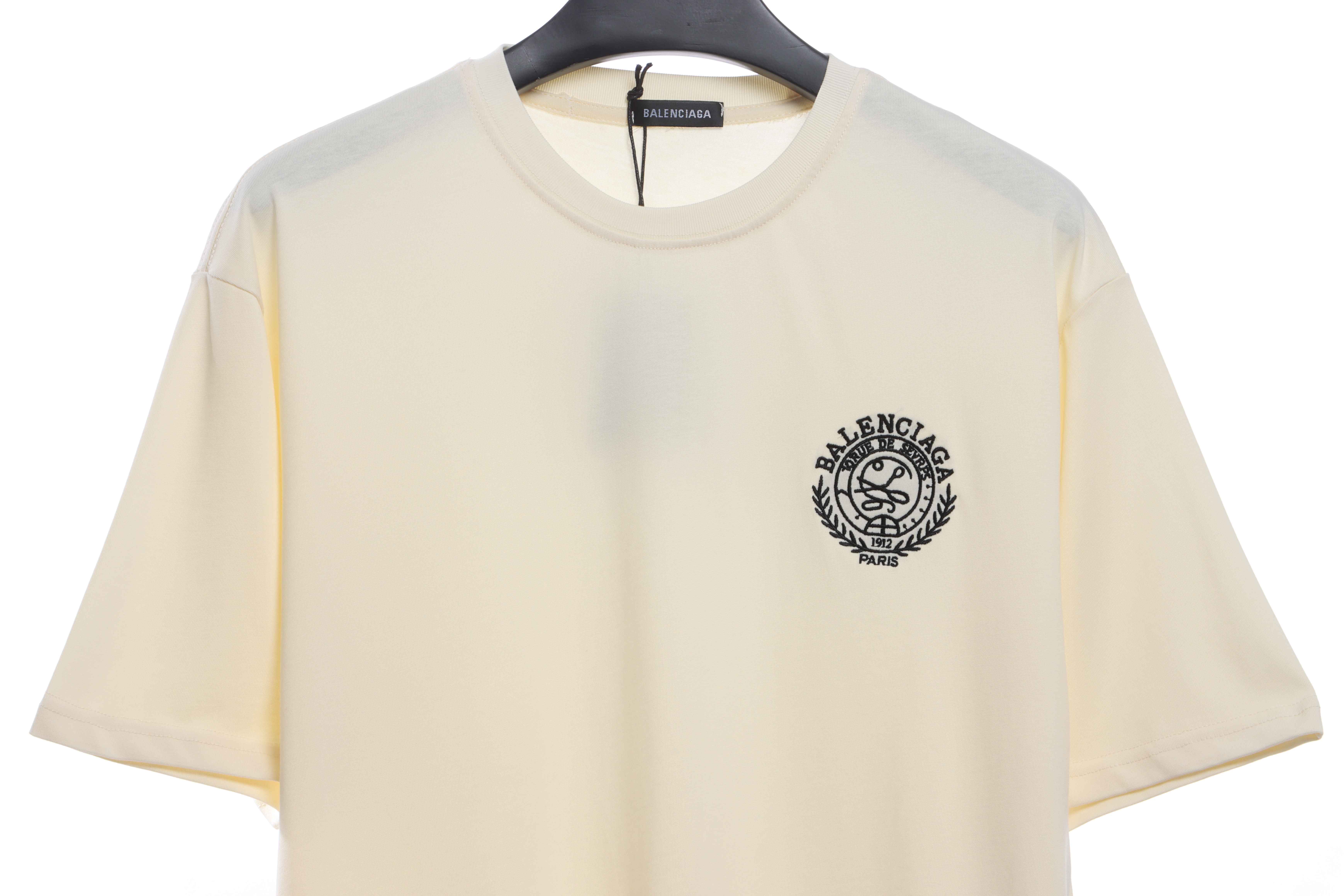 Balenciaga embroidered scissors and wheat ears LOGO short sleeve