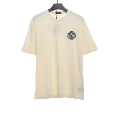 Balenciaga embroidered scissors and wheat ears LOGO short sleeve 01
