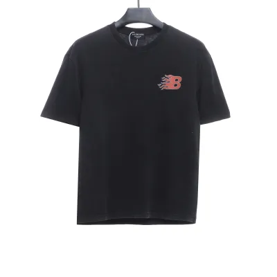Balenciaga flame letter short sleeve black 01