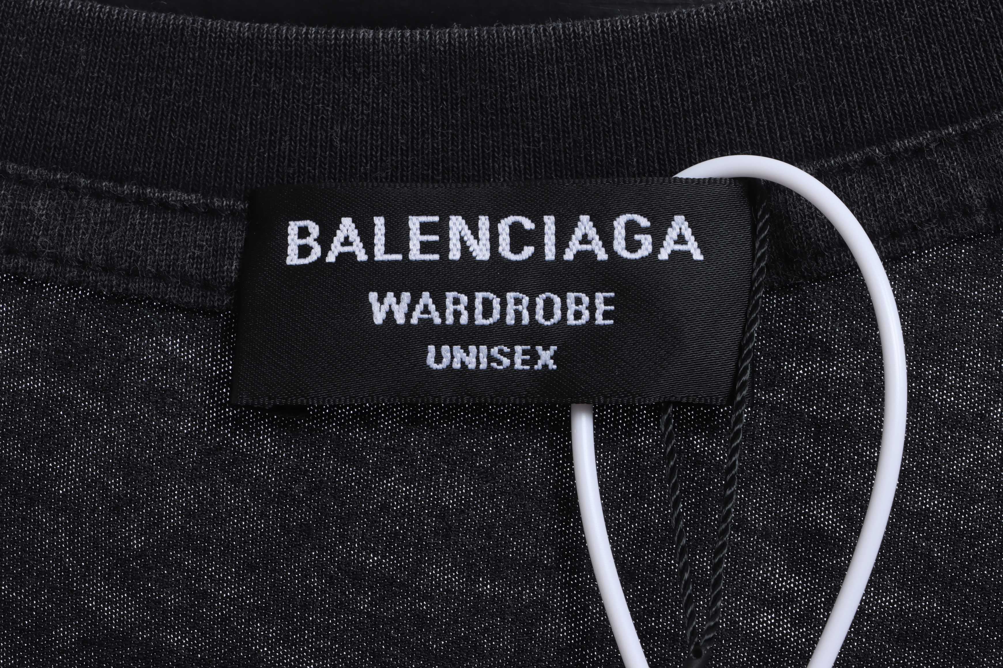 Balenciaga flame letter short sleeve black