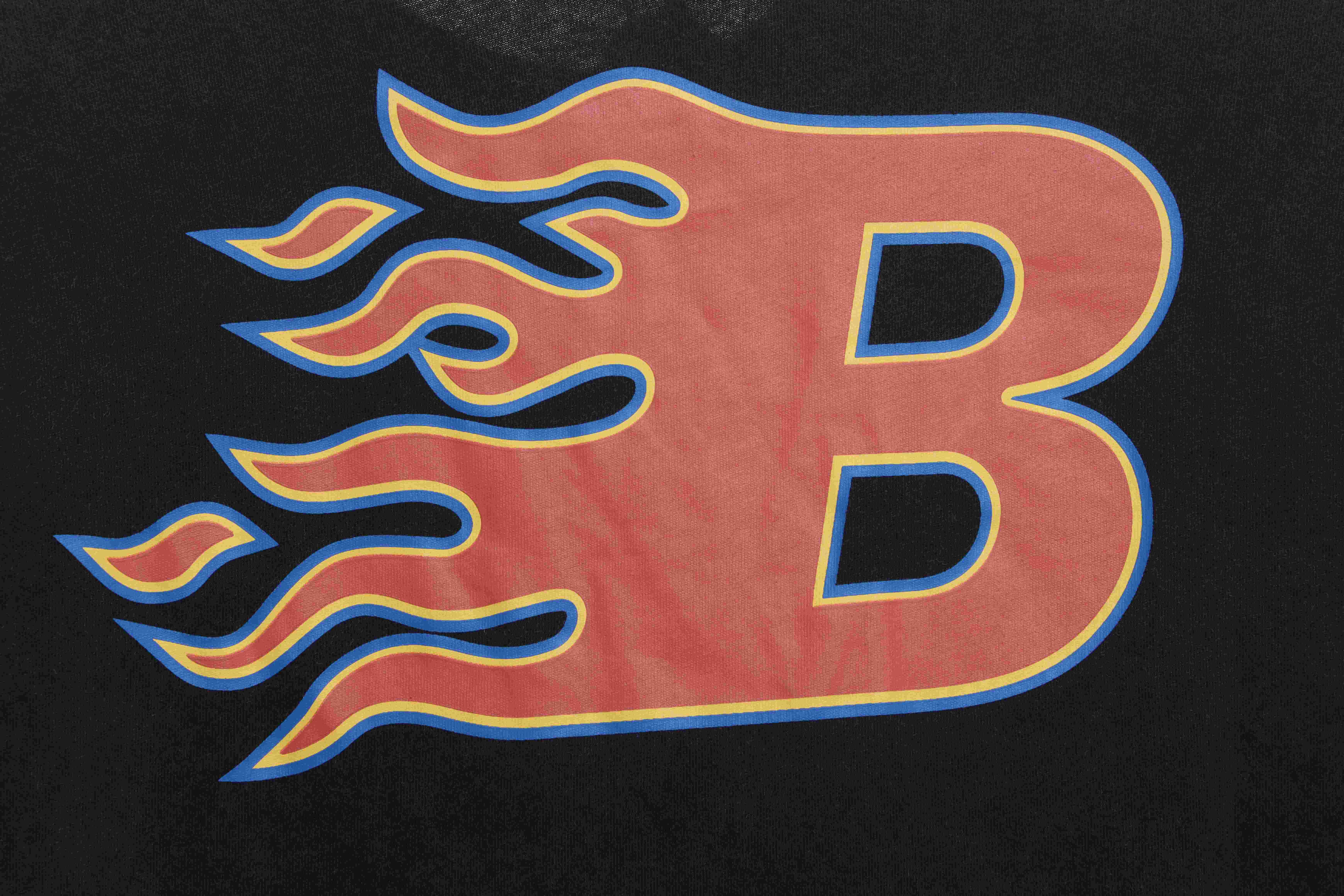 Balenciaga flame letter short sleeve black