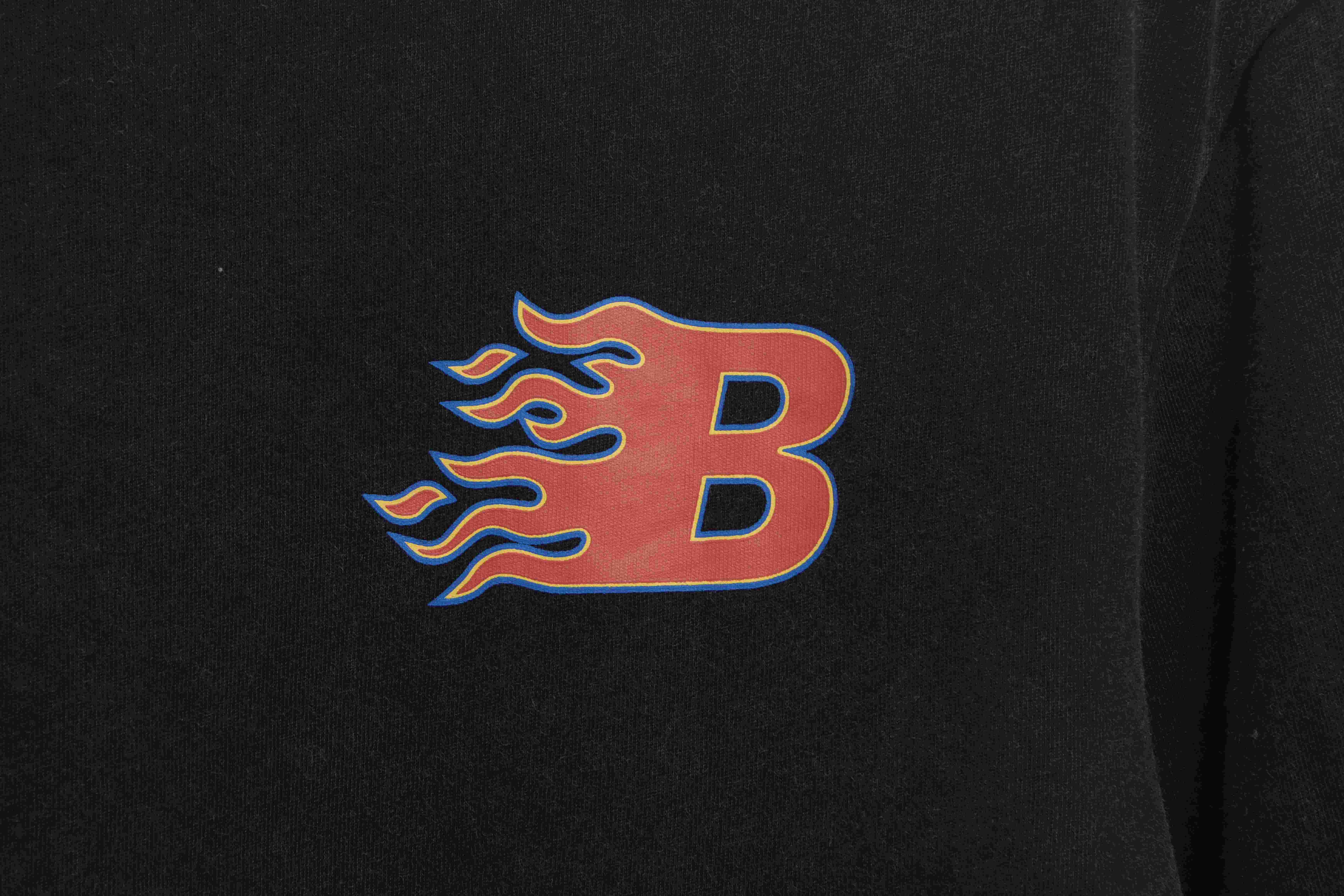 Balenciaga flame letter short sleeve black