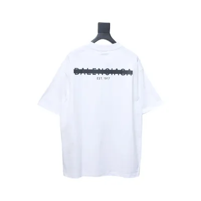 Balenciaga front and back seal letter short-sleeved T-shirt white 02