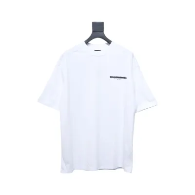 Balenciaga front and back seal letter short-sleeved T-shirt white 01