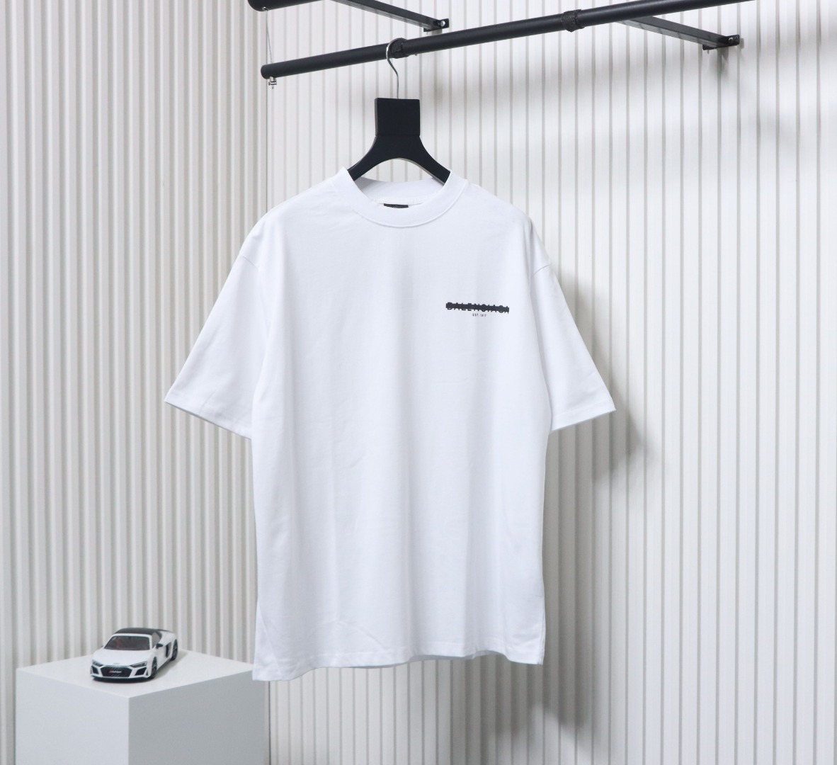 Balenciaga front and back seal letter short-sleeved T-shirt white