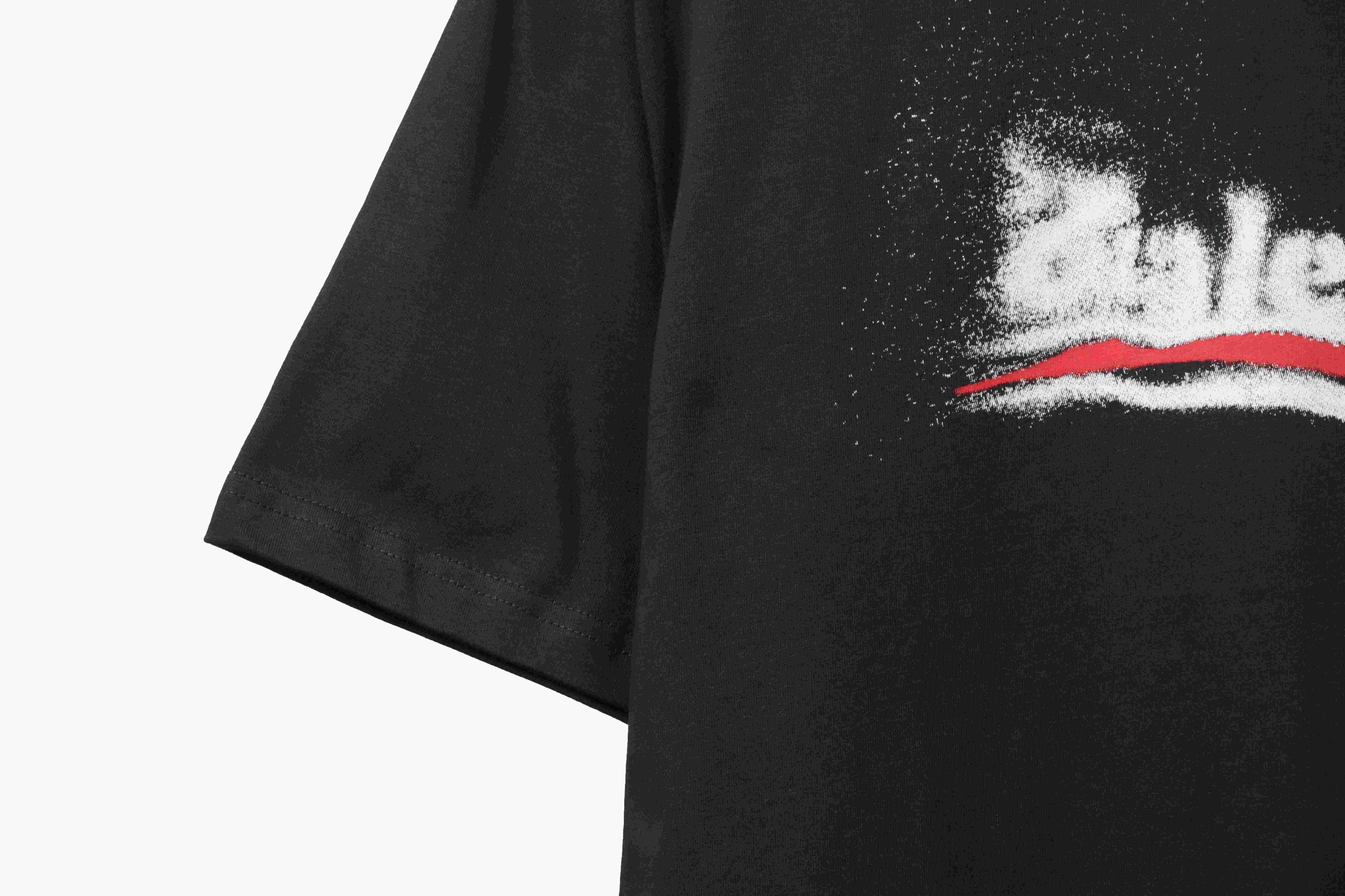 Balenciaga fuzzy cola print short-sleeves dark blue