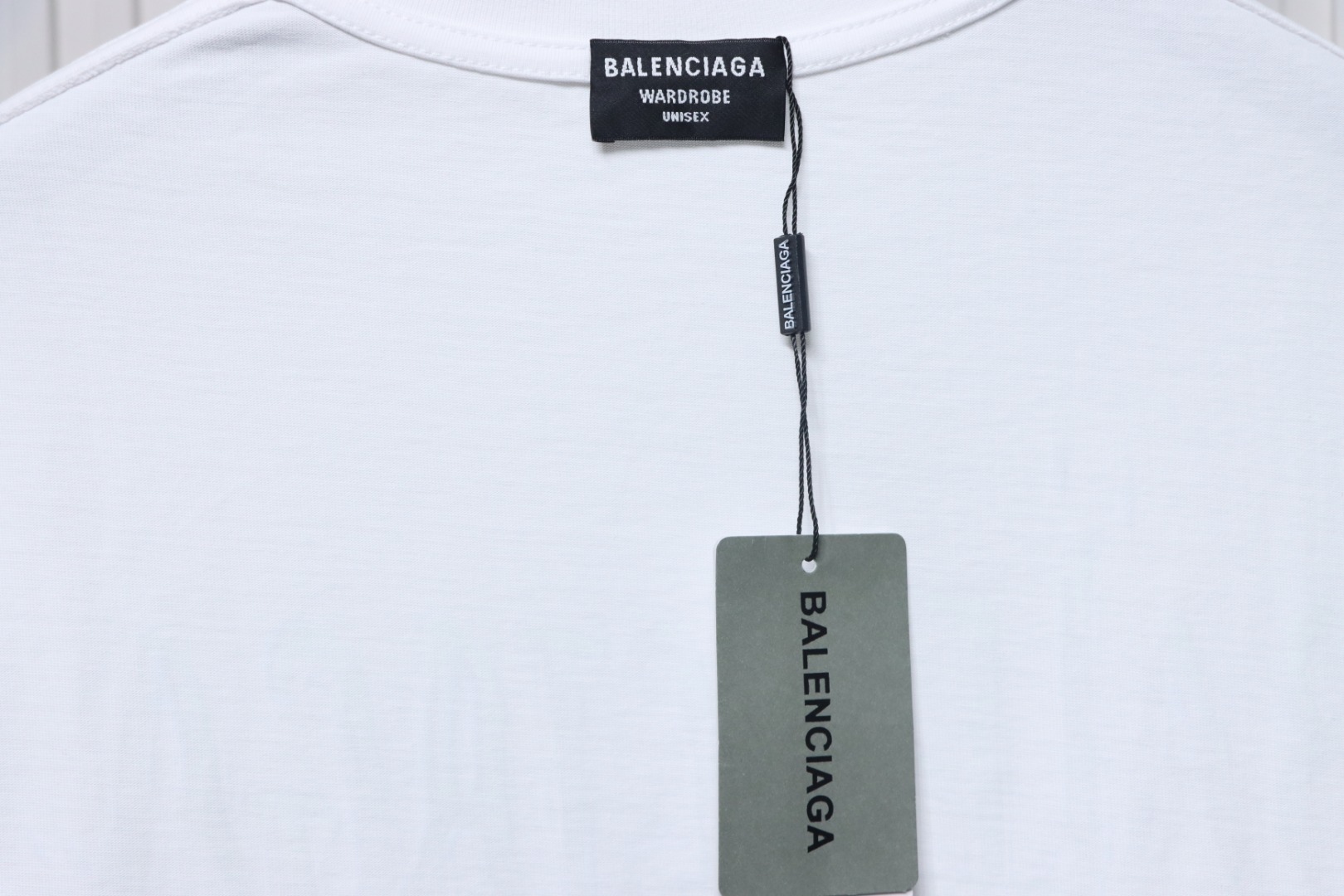 Balenciaga Hand-painted Letters Printed Short Sleeve White