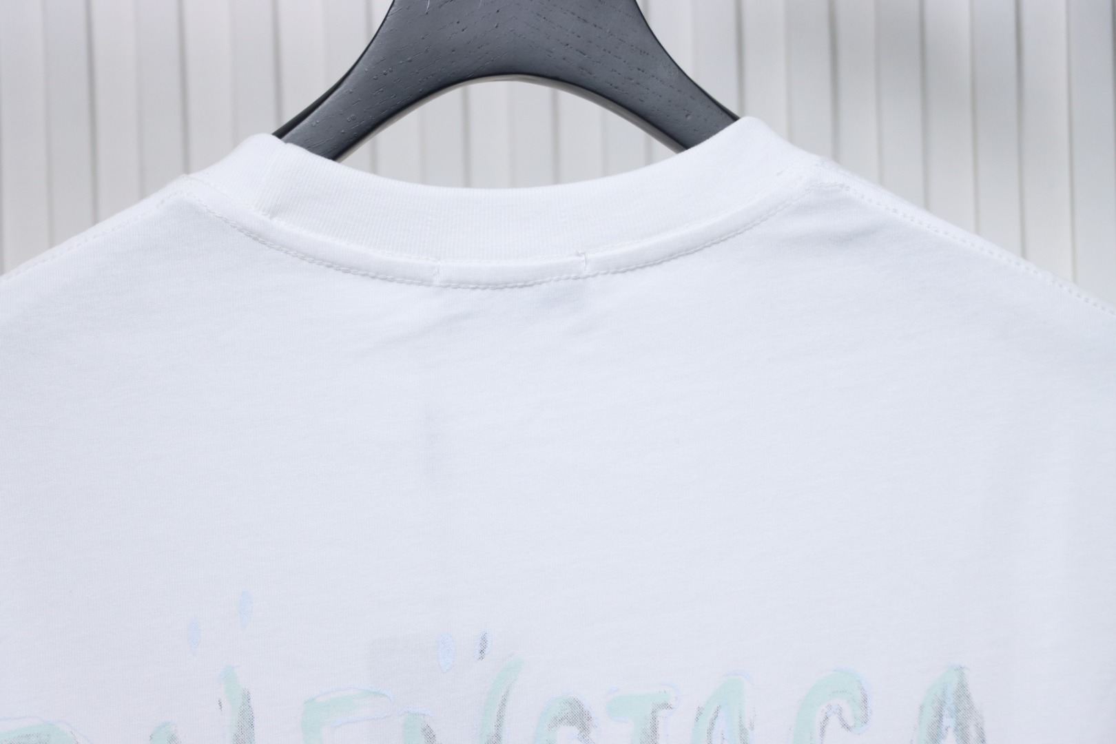 Balenciaga Hand-painted Letters Printed Short Sleeve White