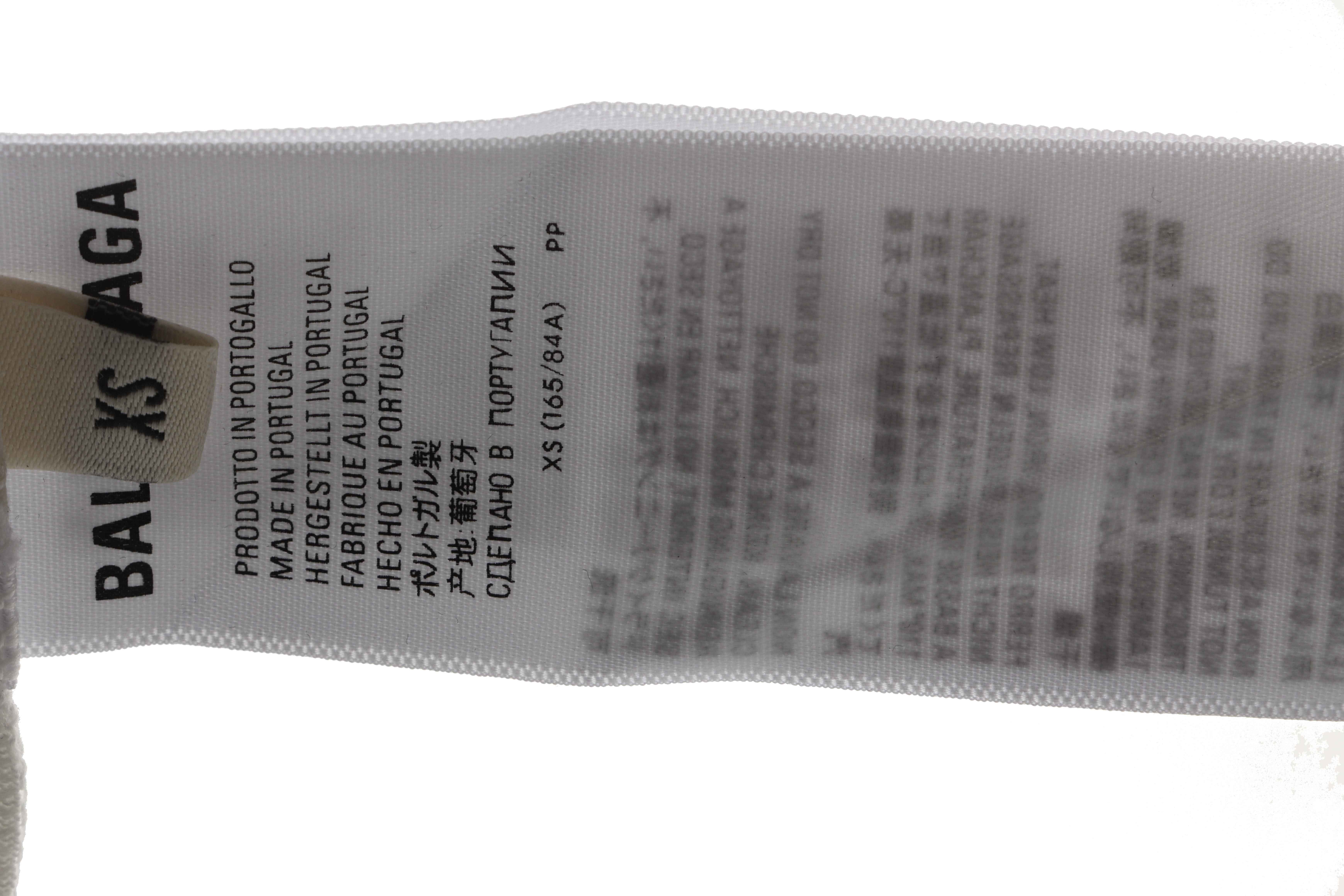 Balenciaga hem signature patch short sleeve white