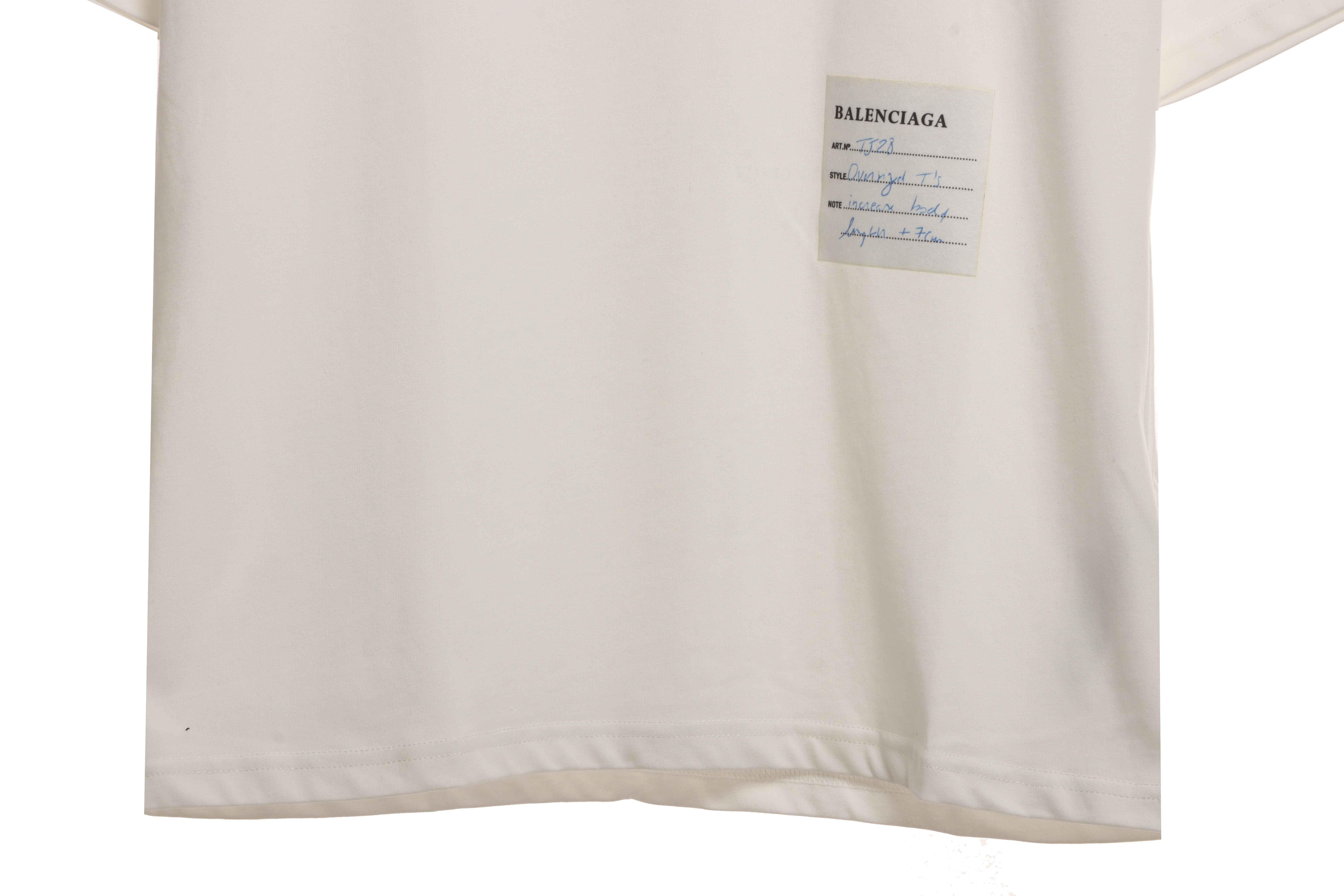 Balenciaga hem signature patch short sleeve white